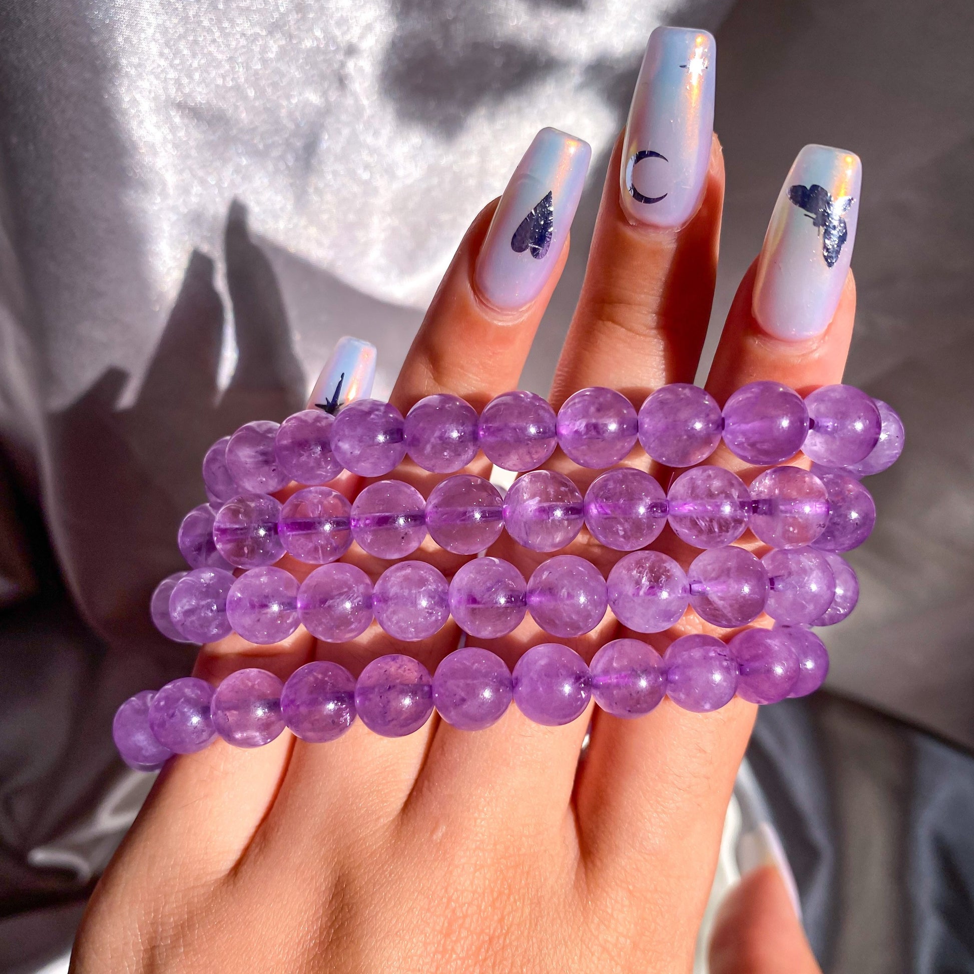 Lavender Amethyst Bead Bracelet