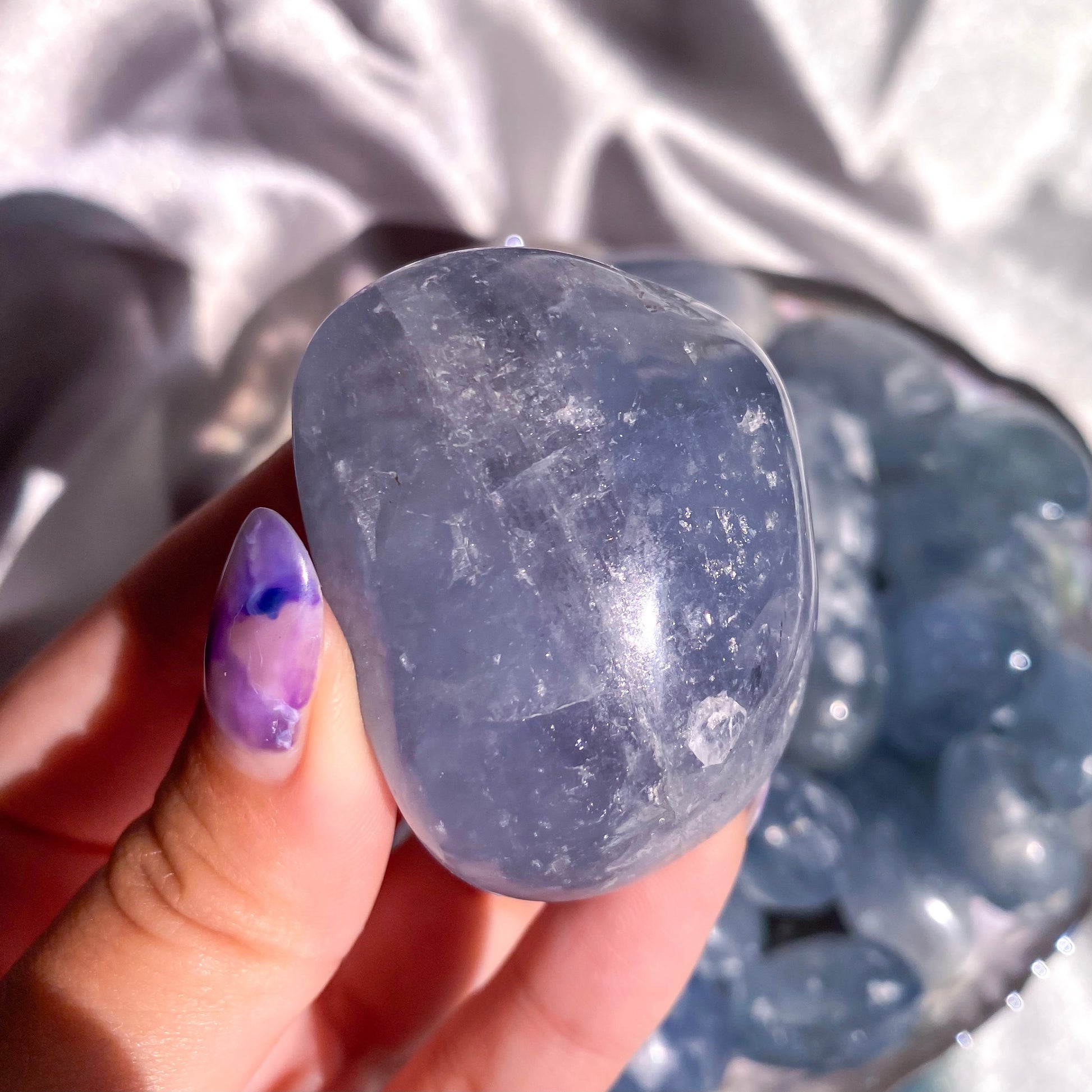 Celestite Tumbles - Gemmy and Flashy Pocket Pieces for Crystal Gridding
