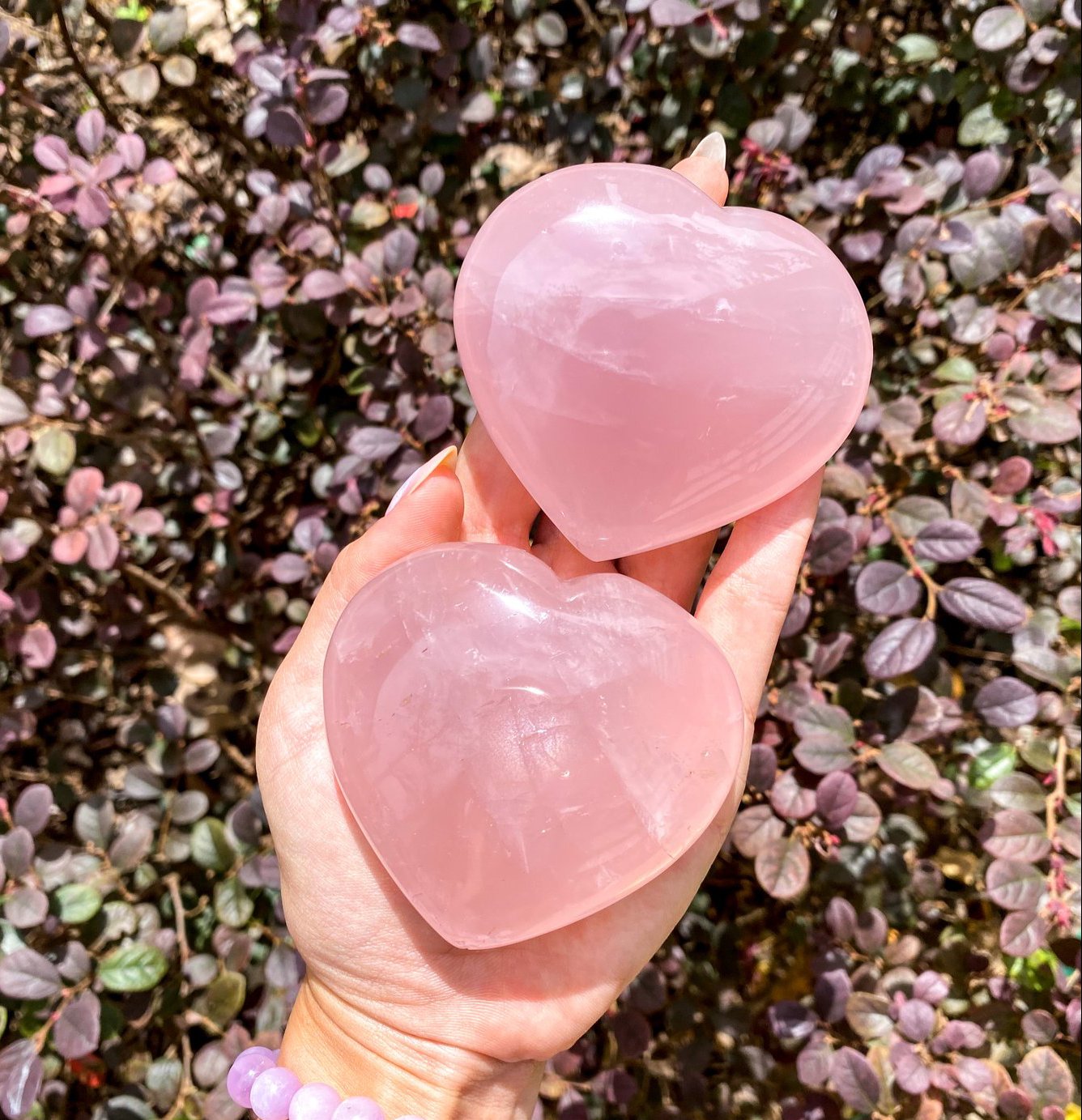 Large Puffy Rose sold quartz heart - Madagascar rose quartz heart