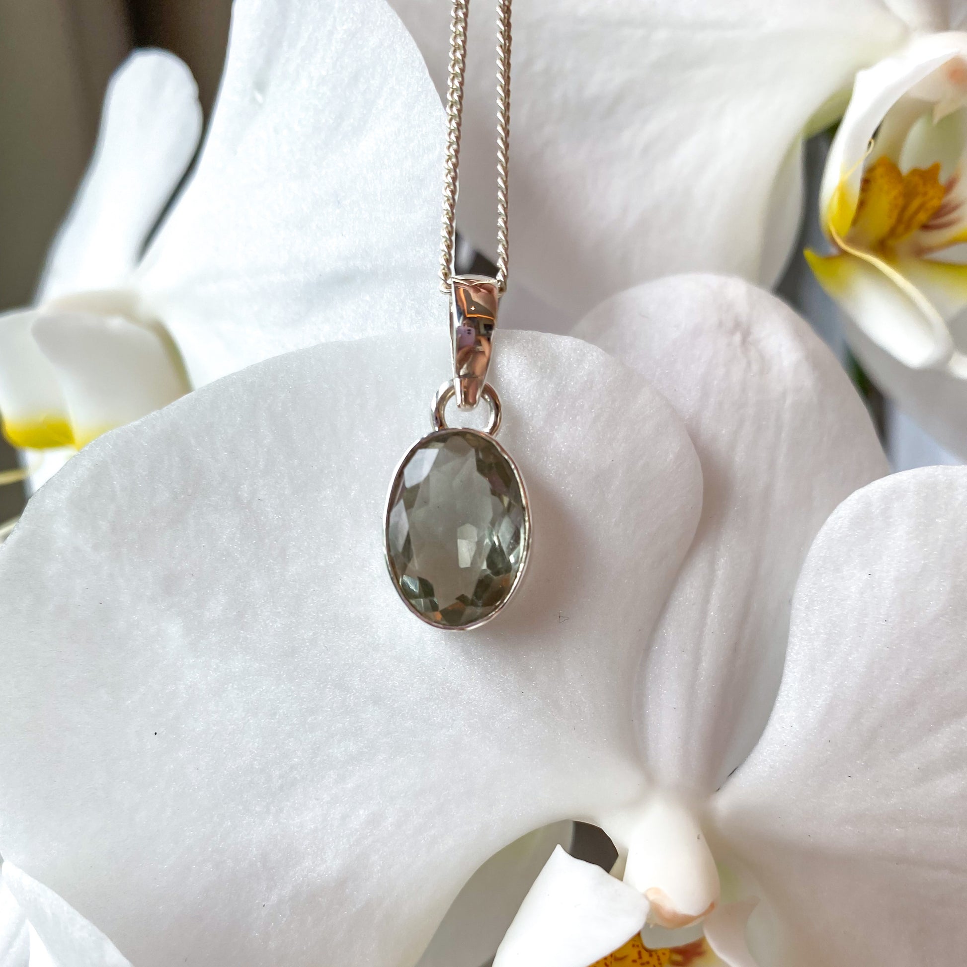 RARE Faceted Prasiolite Gemstone Pendant