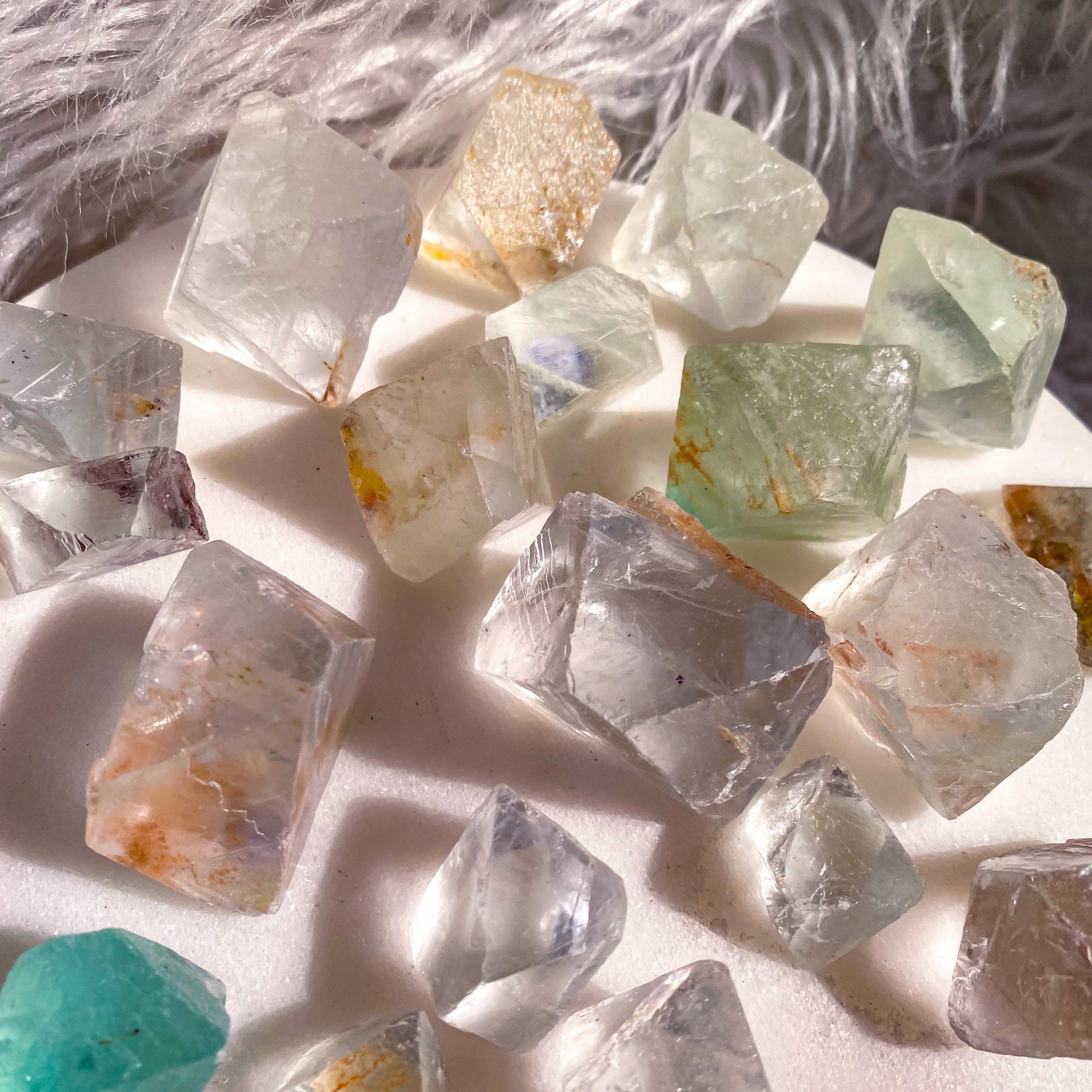 Rare Bipyramidal Octahedron Raw Fluorite