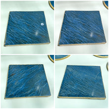 Load image into Gallery viewer, Blue Quartz Large Gold Edged Coasters Platters
