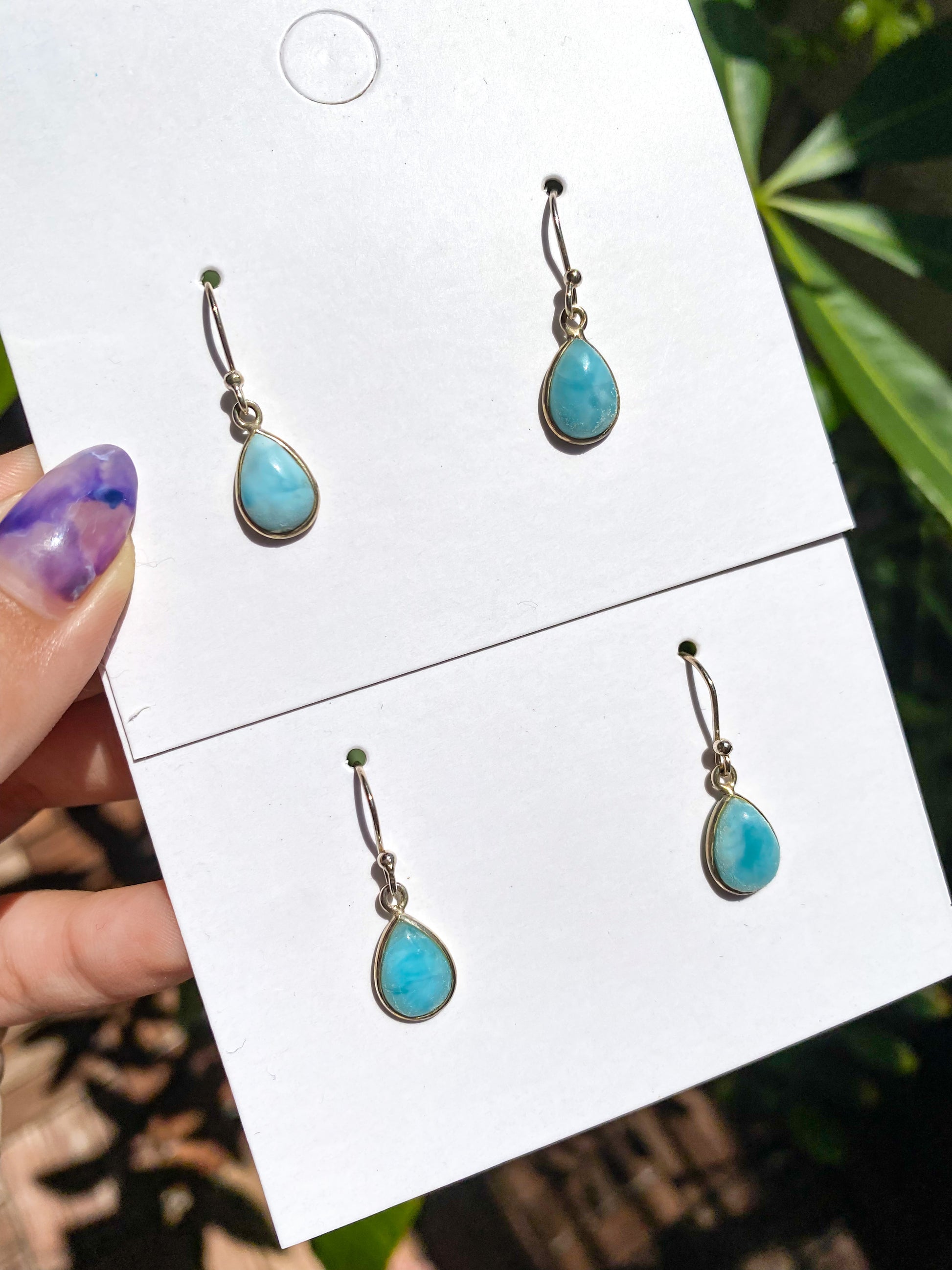 Larimar Sterling Silver Drop Earrings