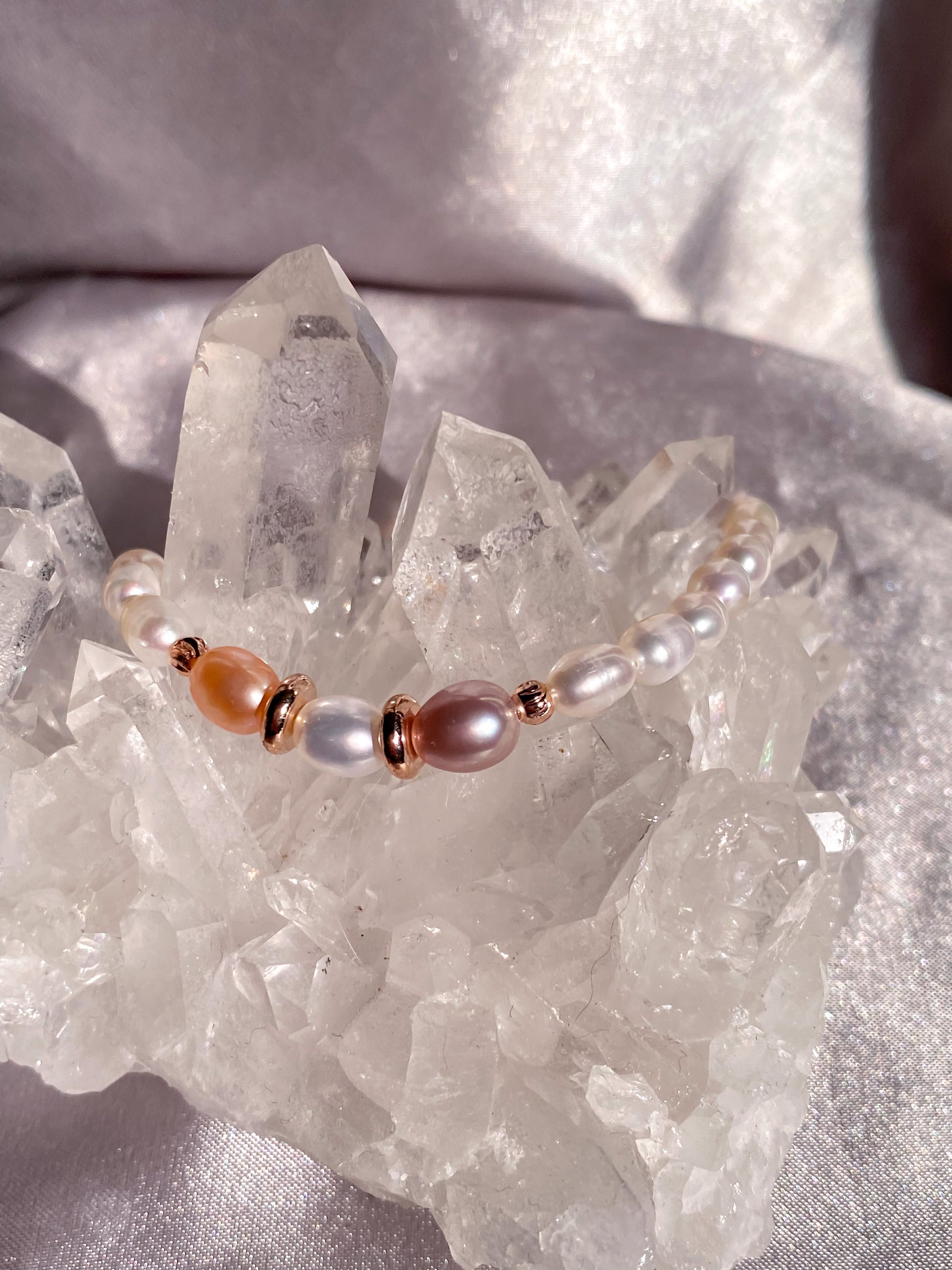 Ethereal Tricolor Natural Freshwater Pearl Bracelet