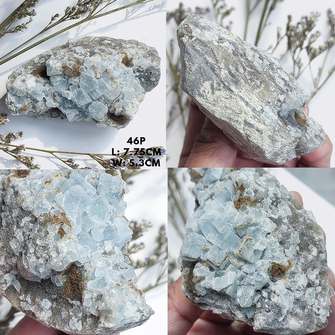 Icy Blue Cubic Fluorite from Fujian