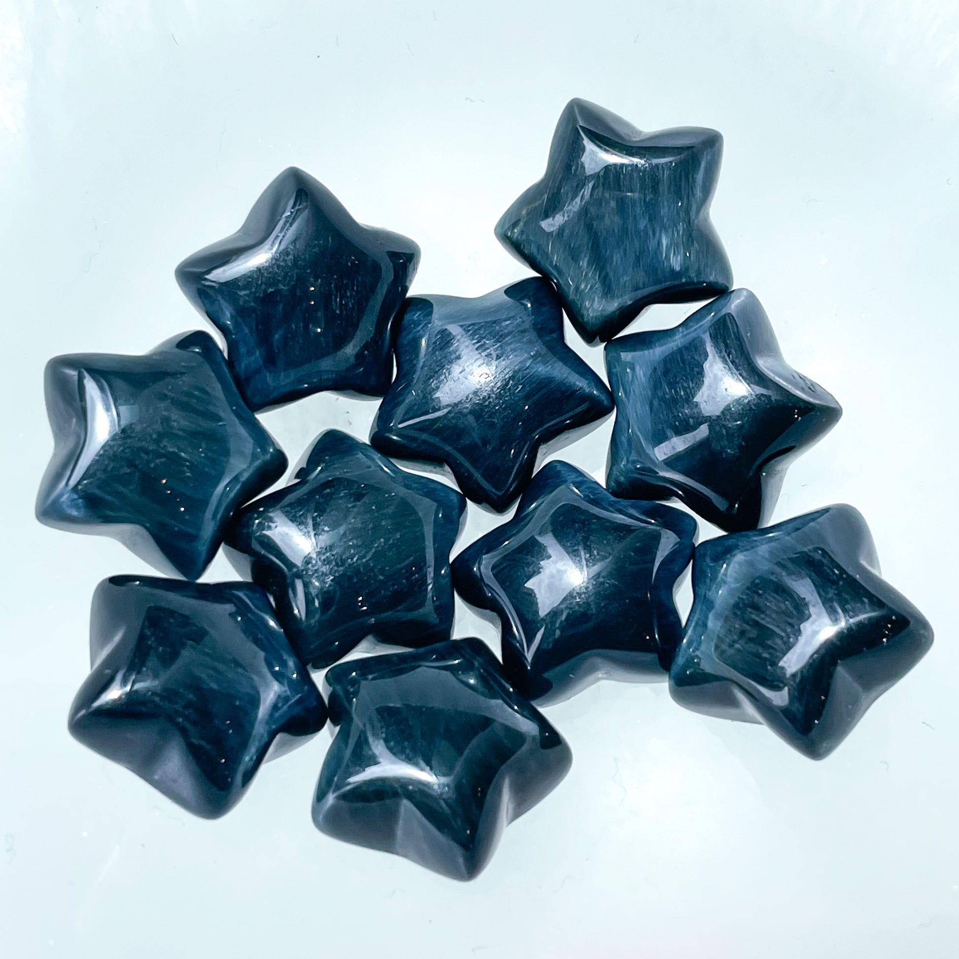 Blue Tiger Eye Flashy Mini Stars
