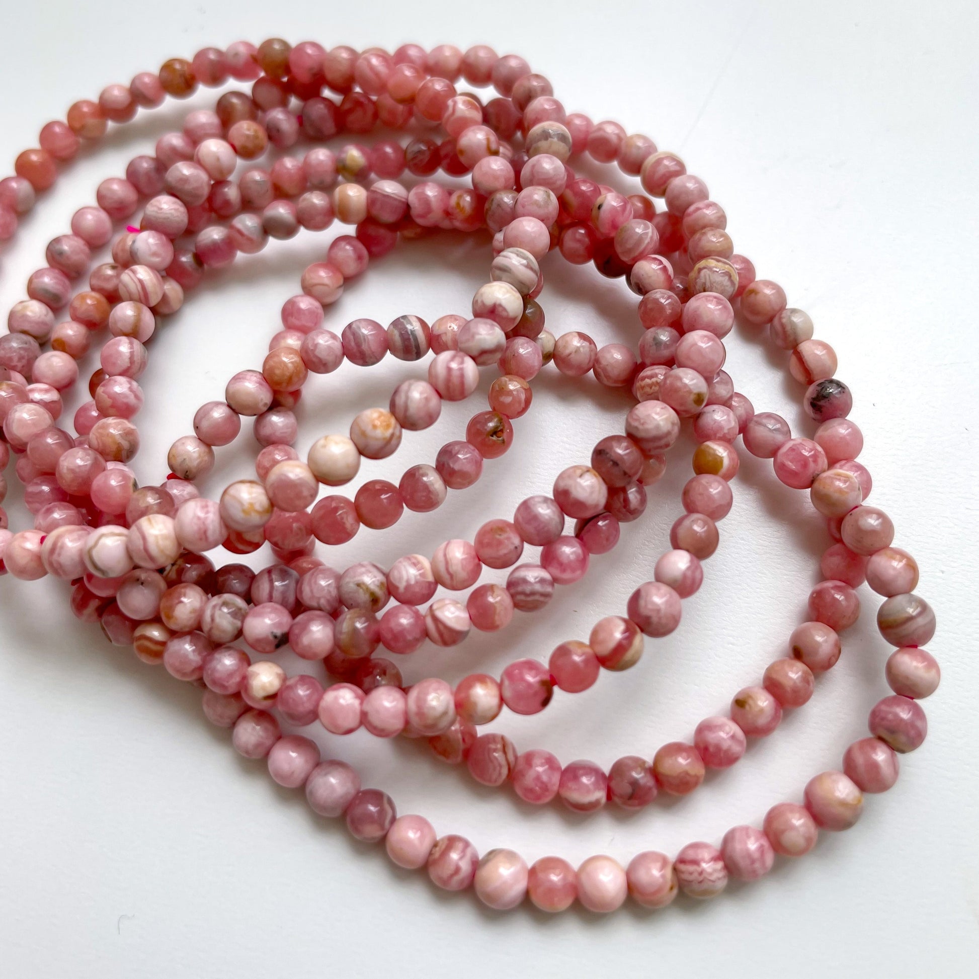 Rhodochrosite Bead Bracelet