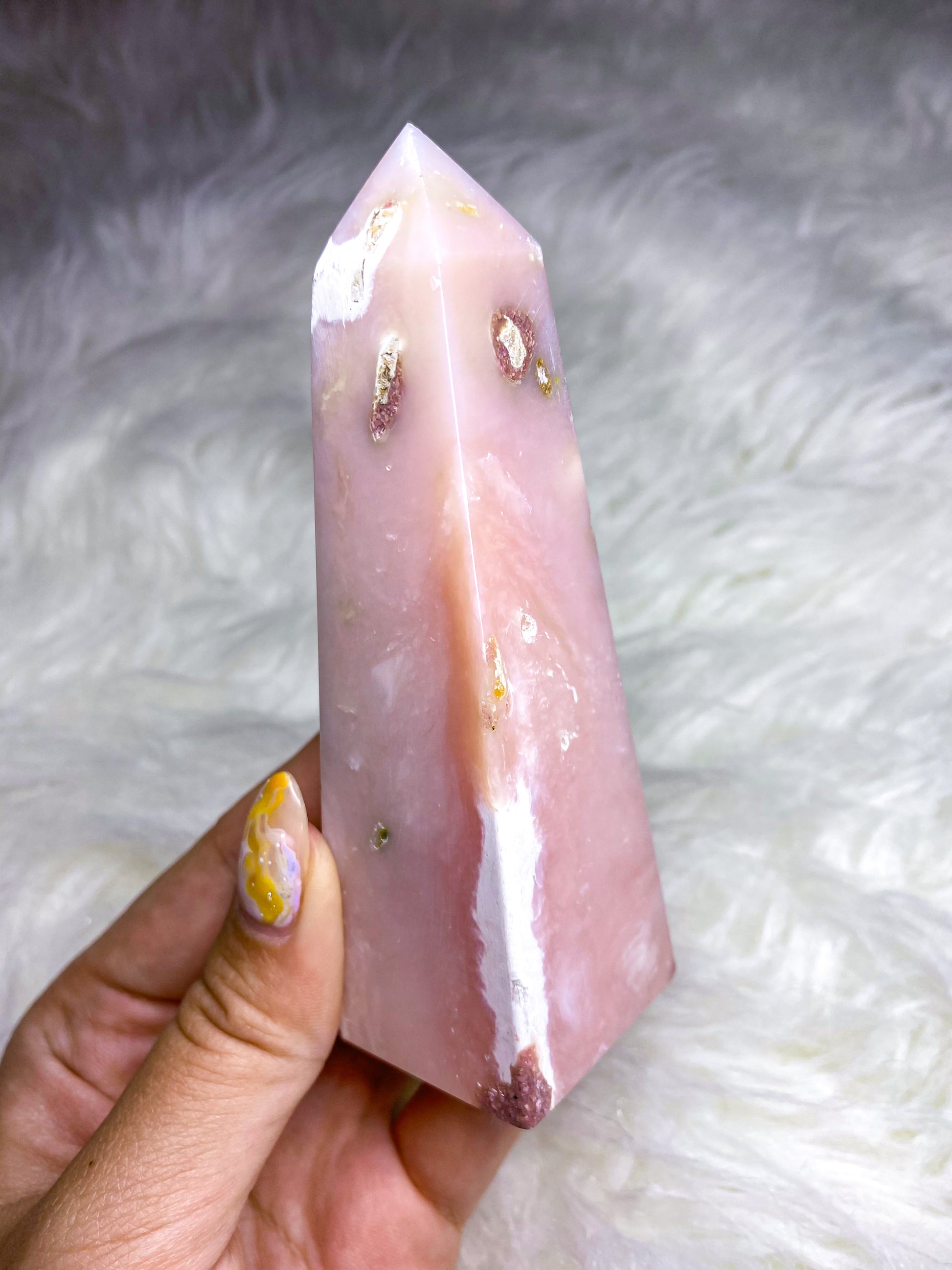 Pink Opal Peru Tower Obelisk