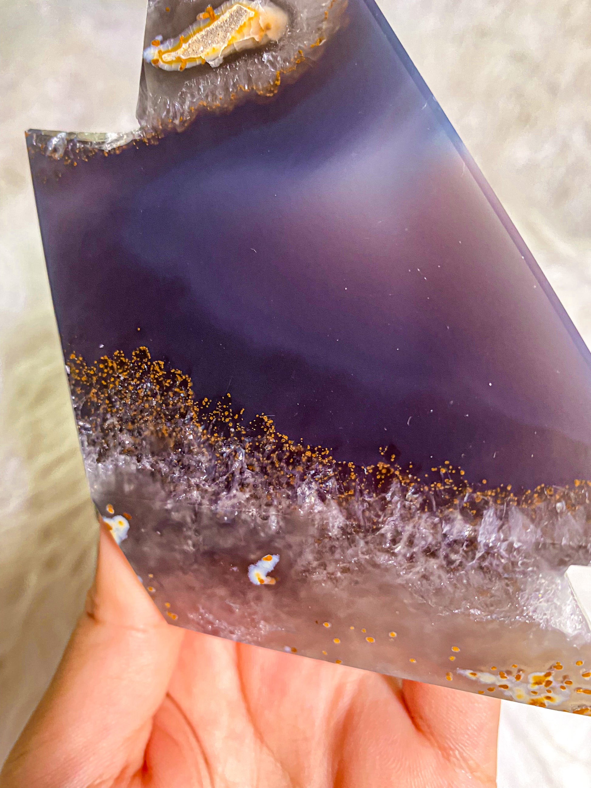 Druzy Agate Lightning Bolt