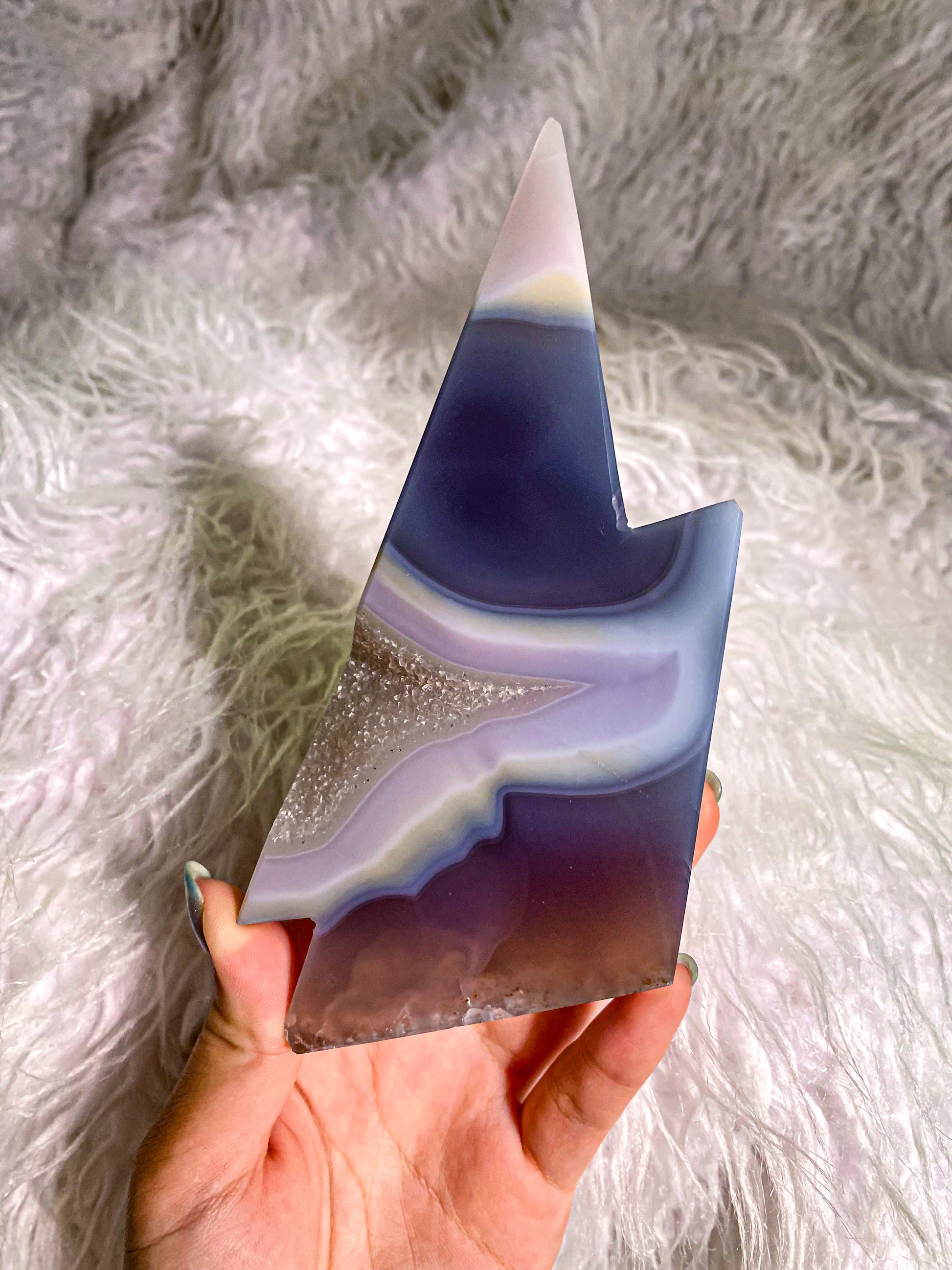 Druzy Agate Lightning Bolt