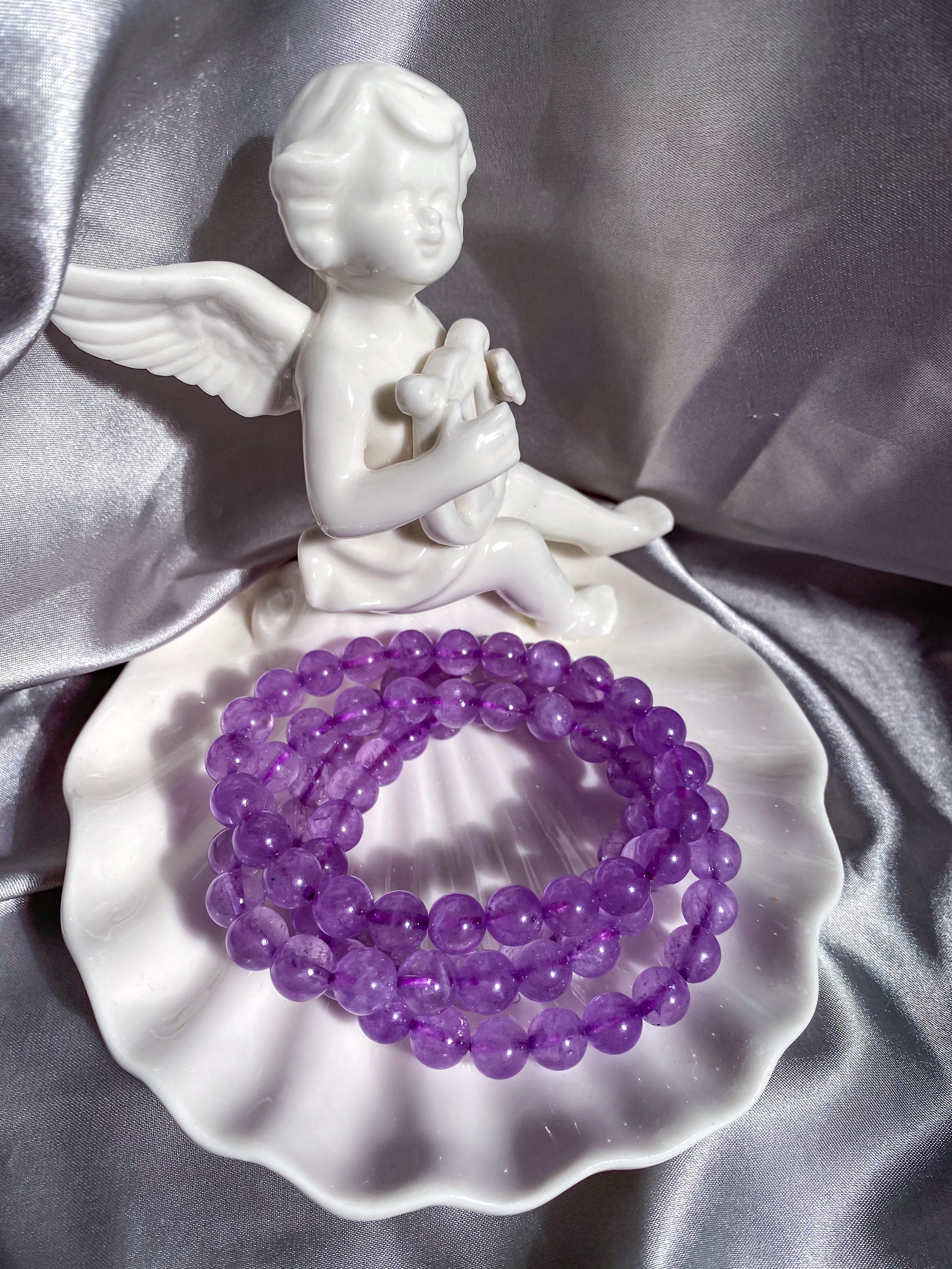 Lavender Amethyst Bead Bracelet