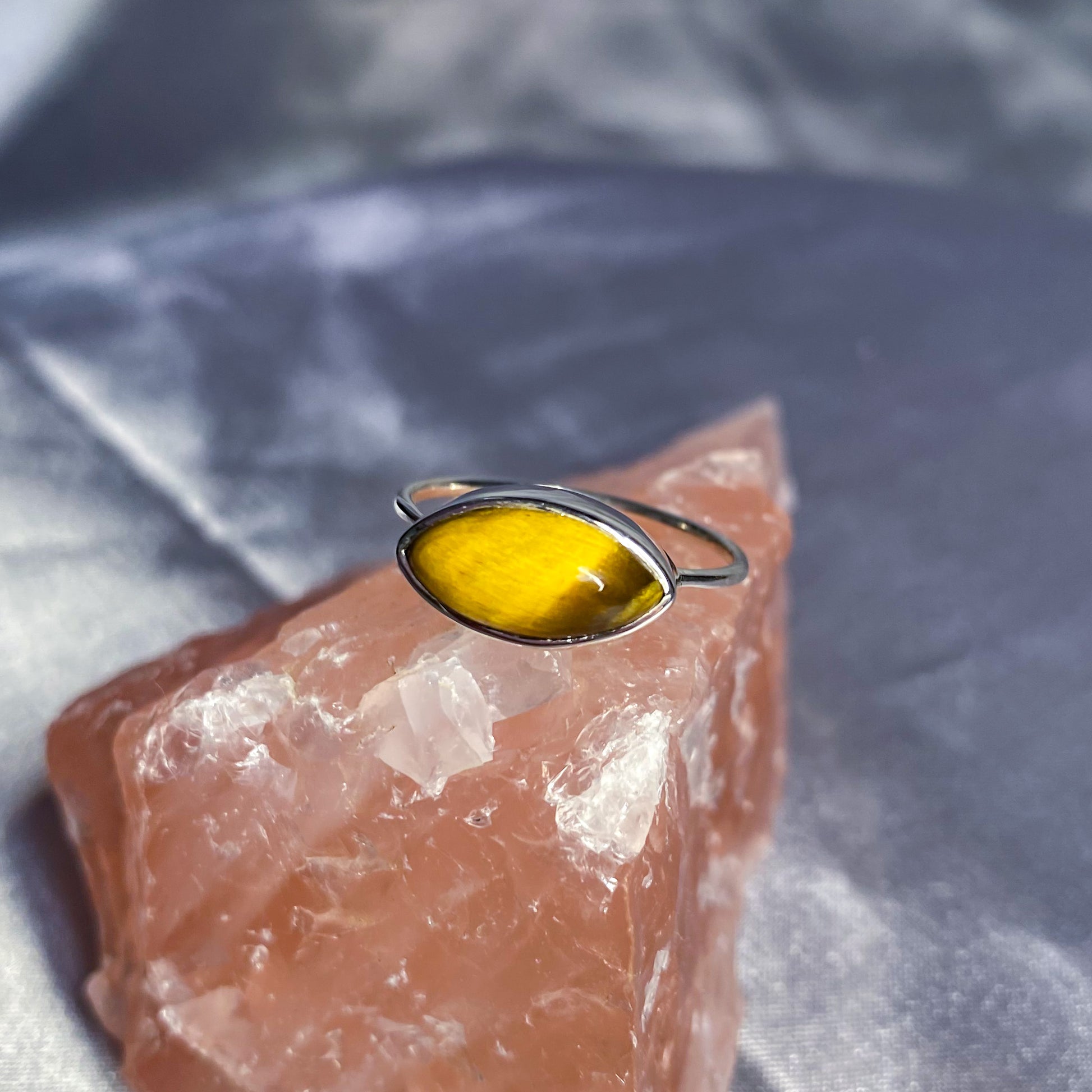 Tiger Eye “Eye” Ring in Simple Setting