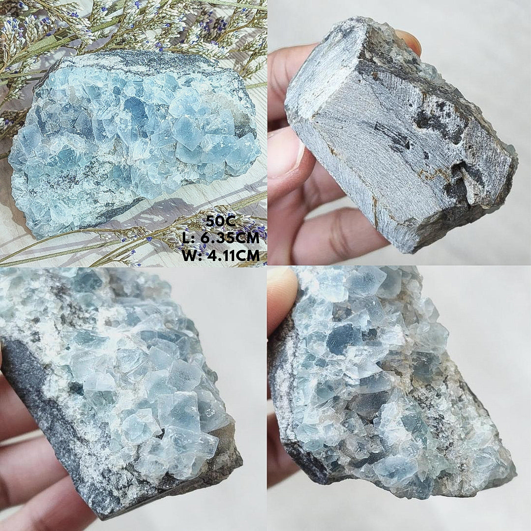 Icy Blue Cubic Fluorite from Fujian