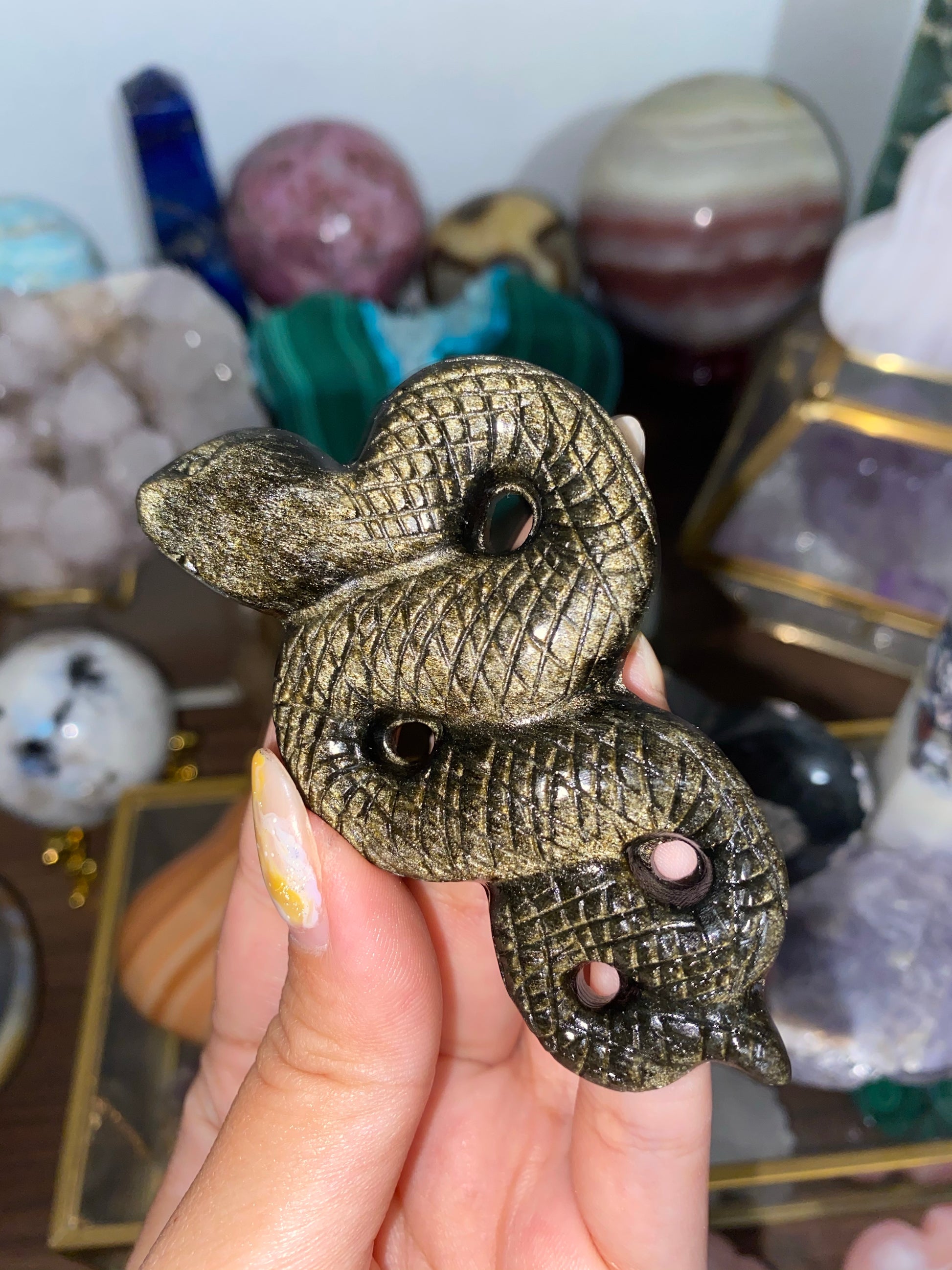 Gold Sheen Obsidian Snake