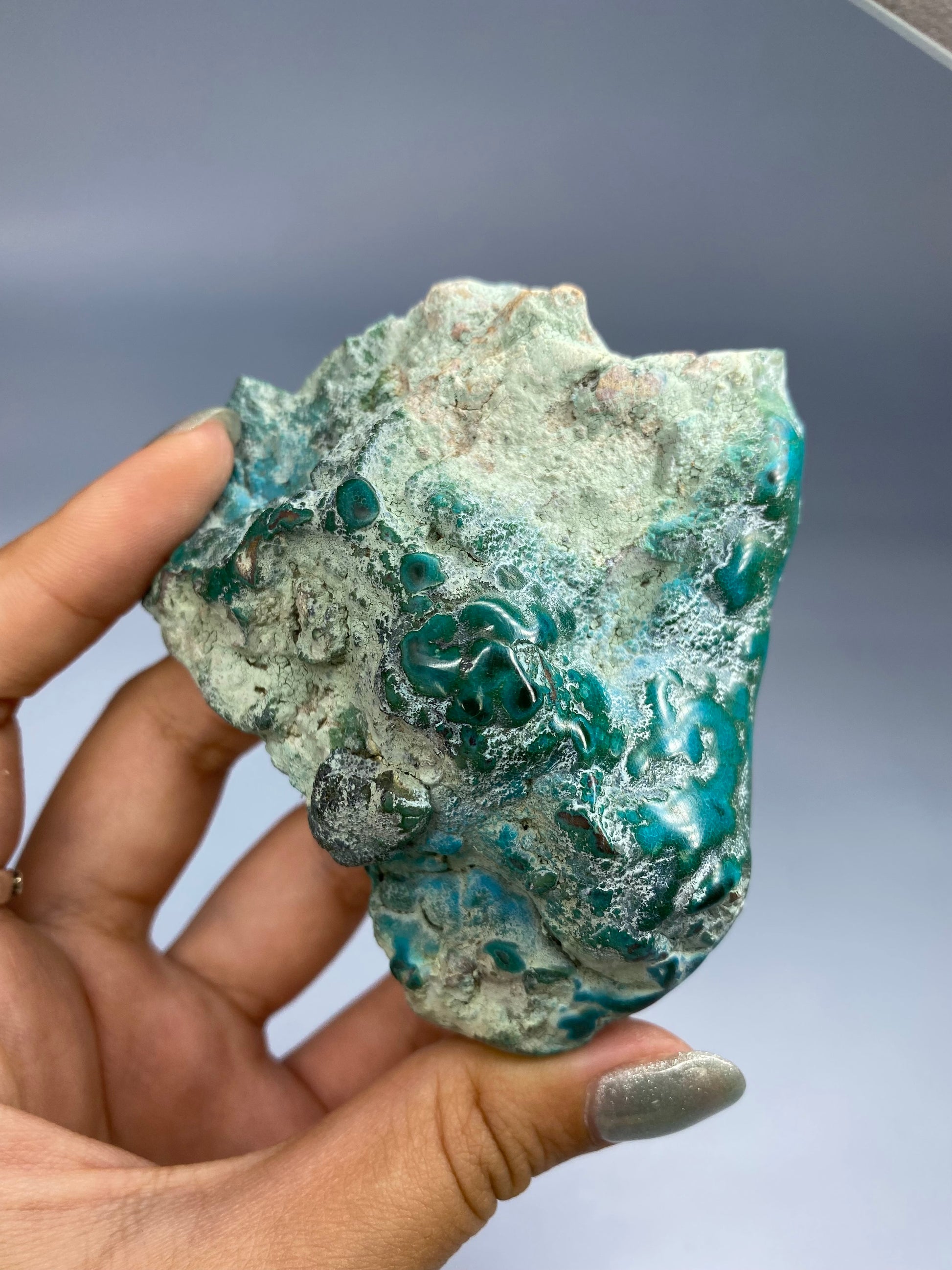 Semi-Polished Chrysocolla on Matrix C