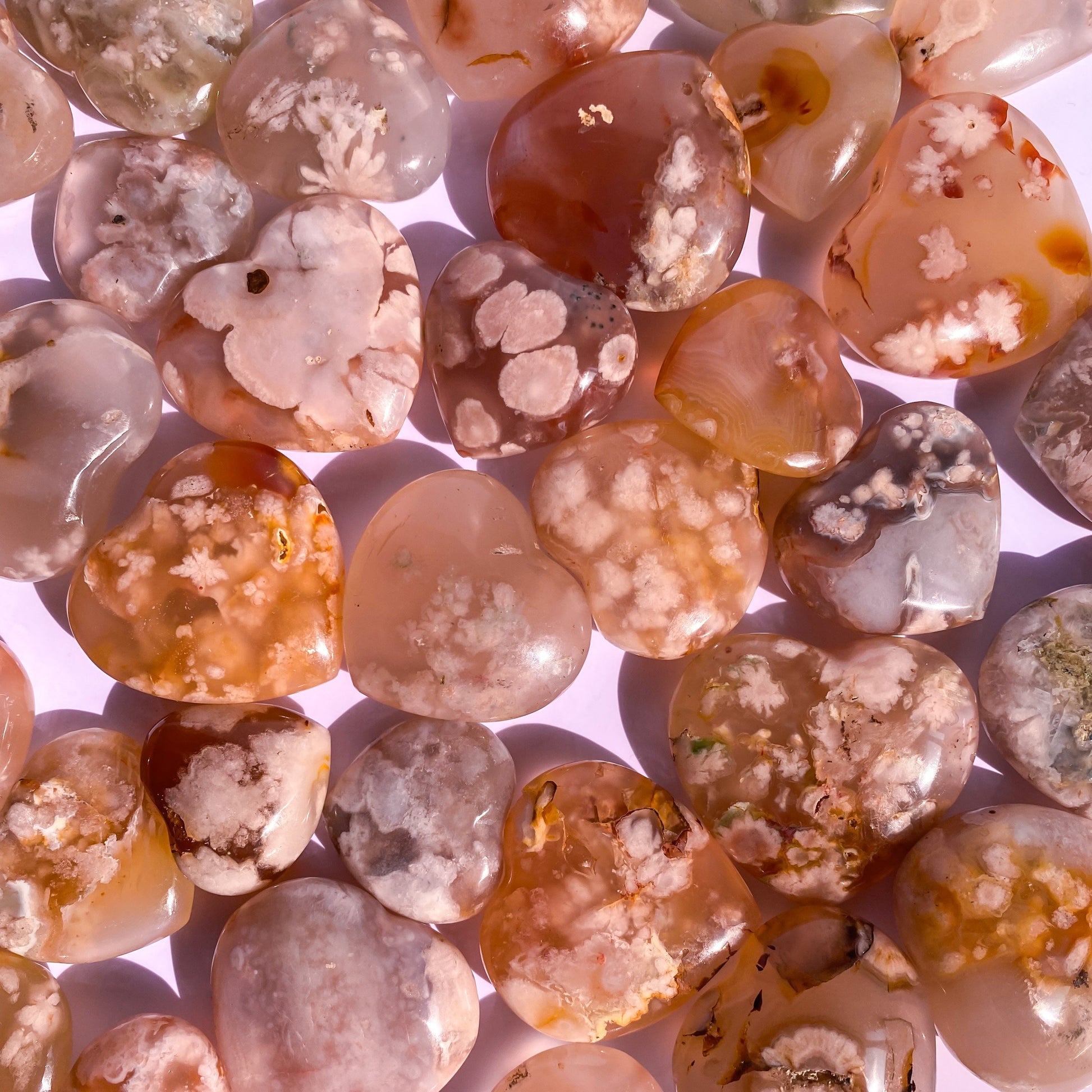 Flower Agate Pocket Heart