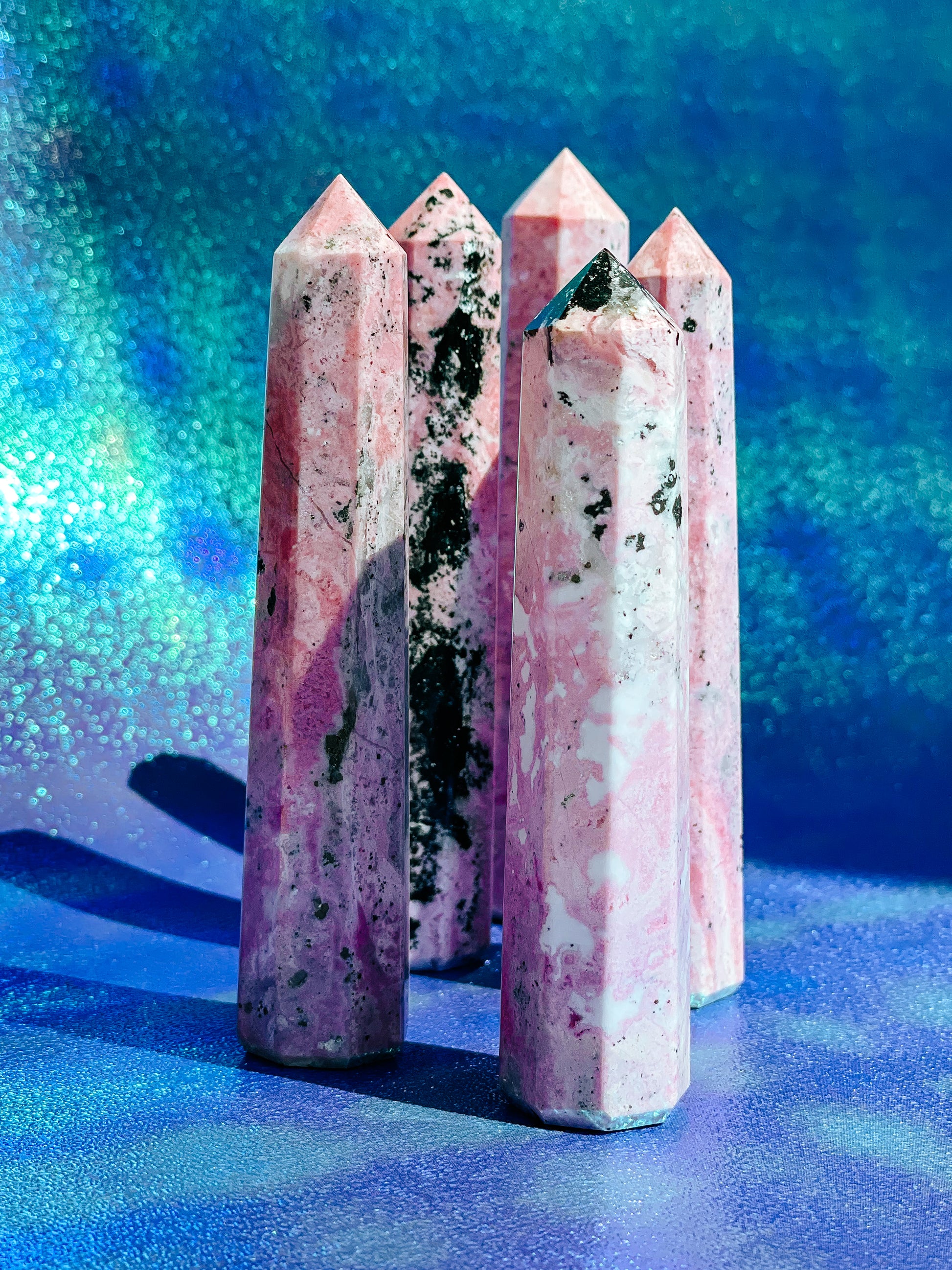 Peruvian Rhodonite 6 Sided Tower