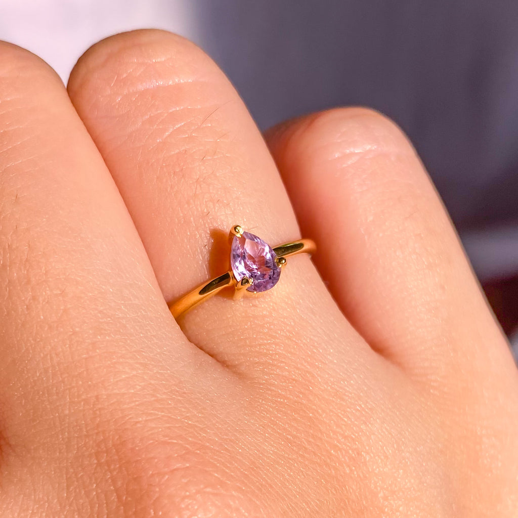 Amethyst Gemstone in Dainty Gold Filled