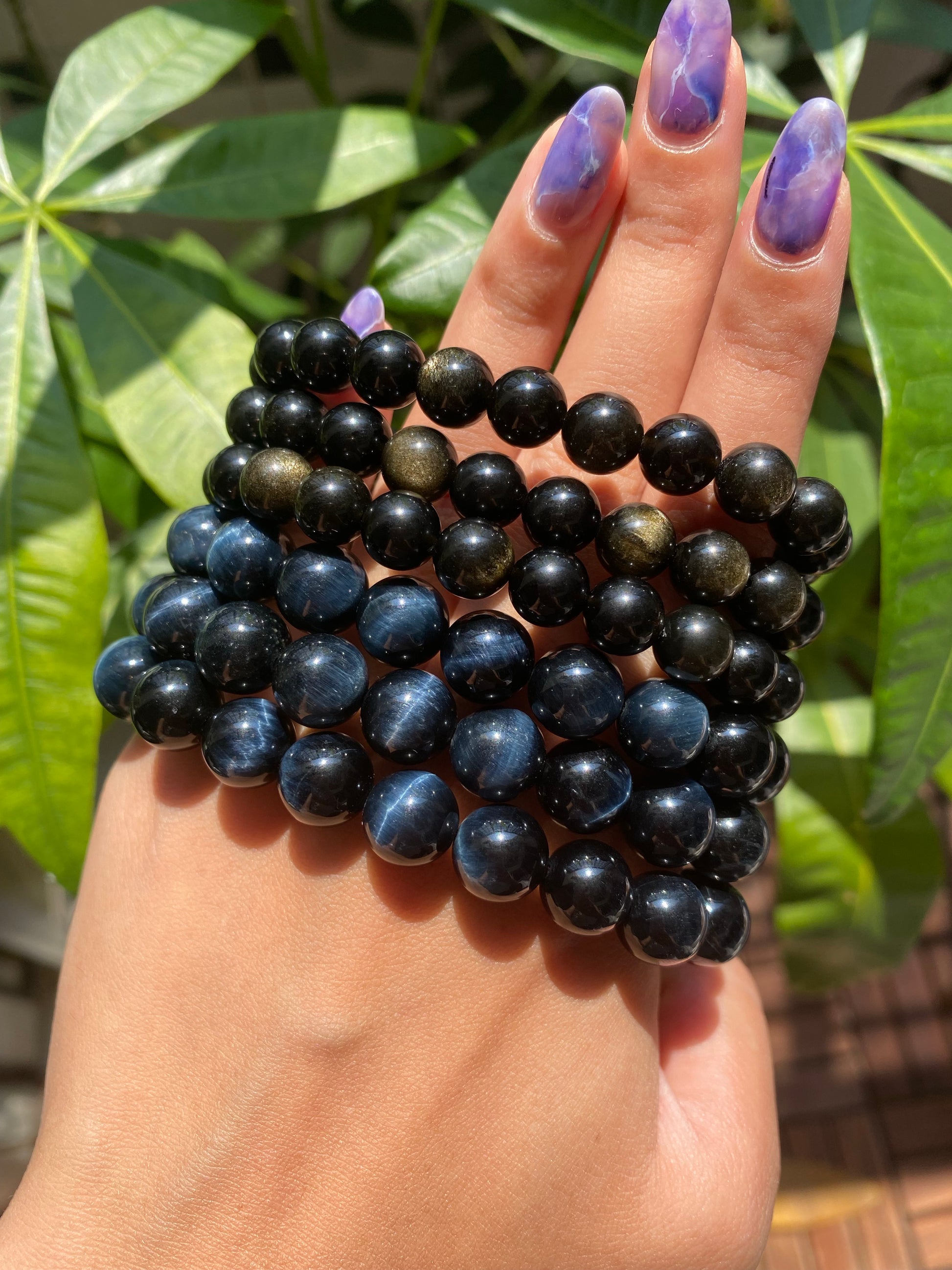 *PREMIUM* Blue Tiger Eye Bead Bracelet