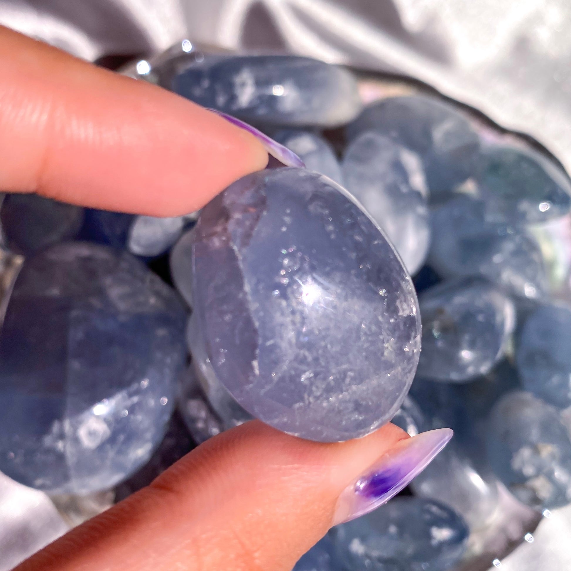 Celestite Tumbles - Gemmy and Flashy Pocket Pieces for Crystal Gridding