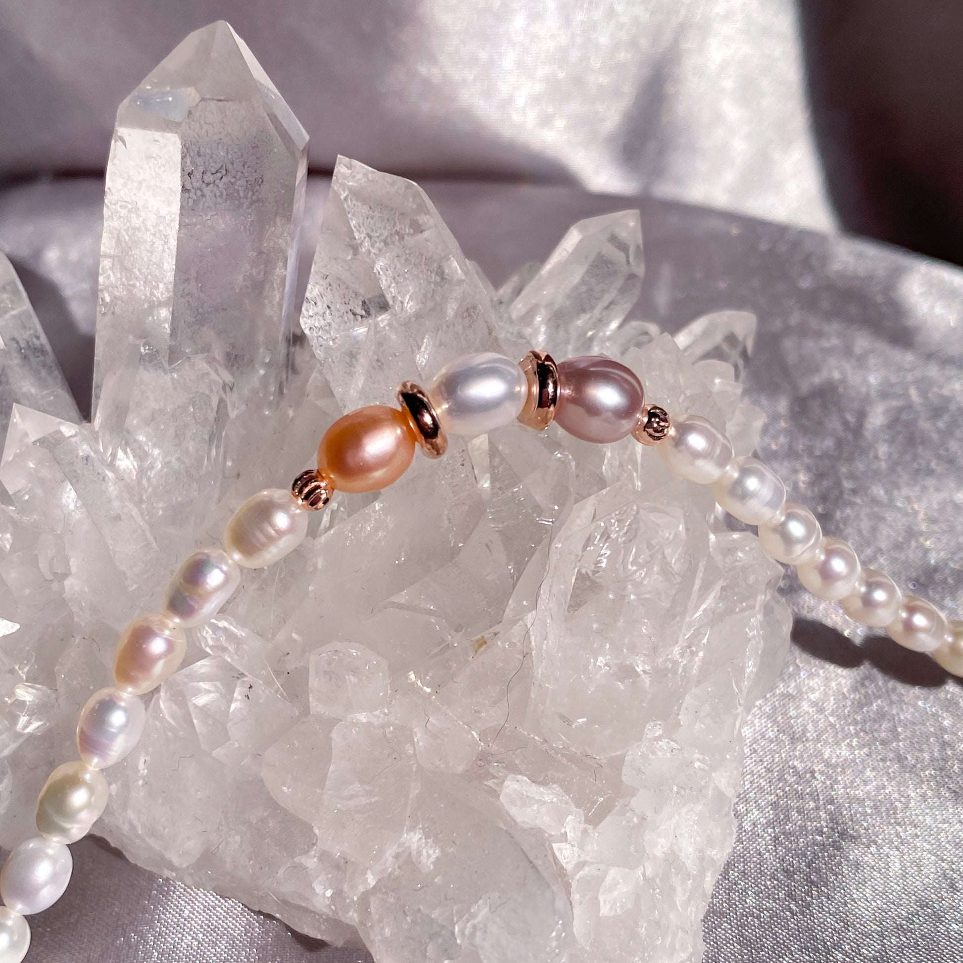 Ethereal Tricolor Natural Freshwater Pearl Bracelet