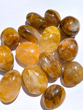 将图片加载到图库查看器，Golden Healer Yellow Hematoid Quartz Palm Stones from Brazil
