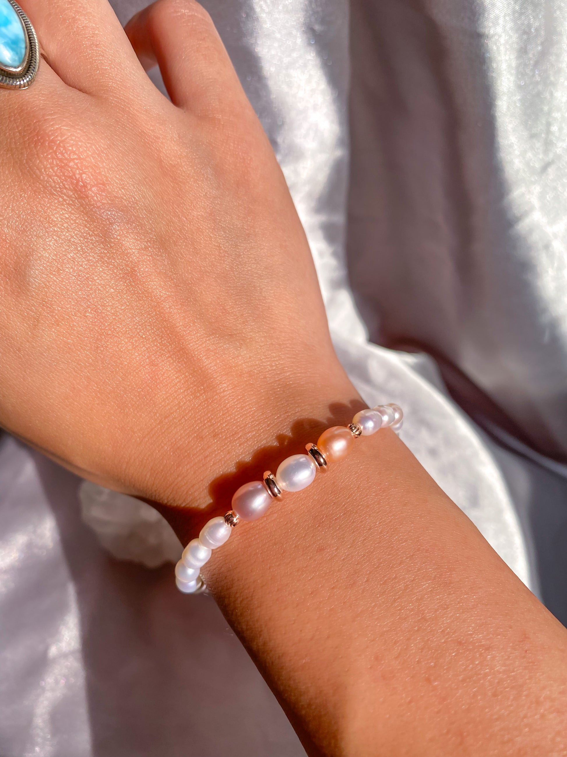 Ethereal Tricolor Natural Freshwater Pearl Bracelet