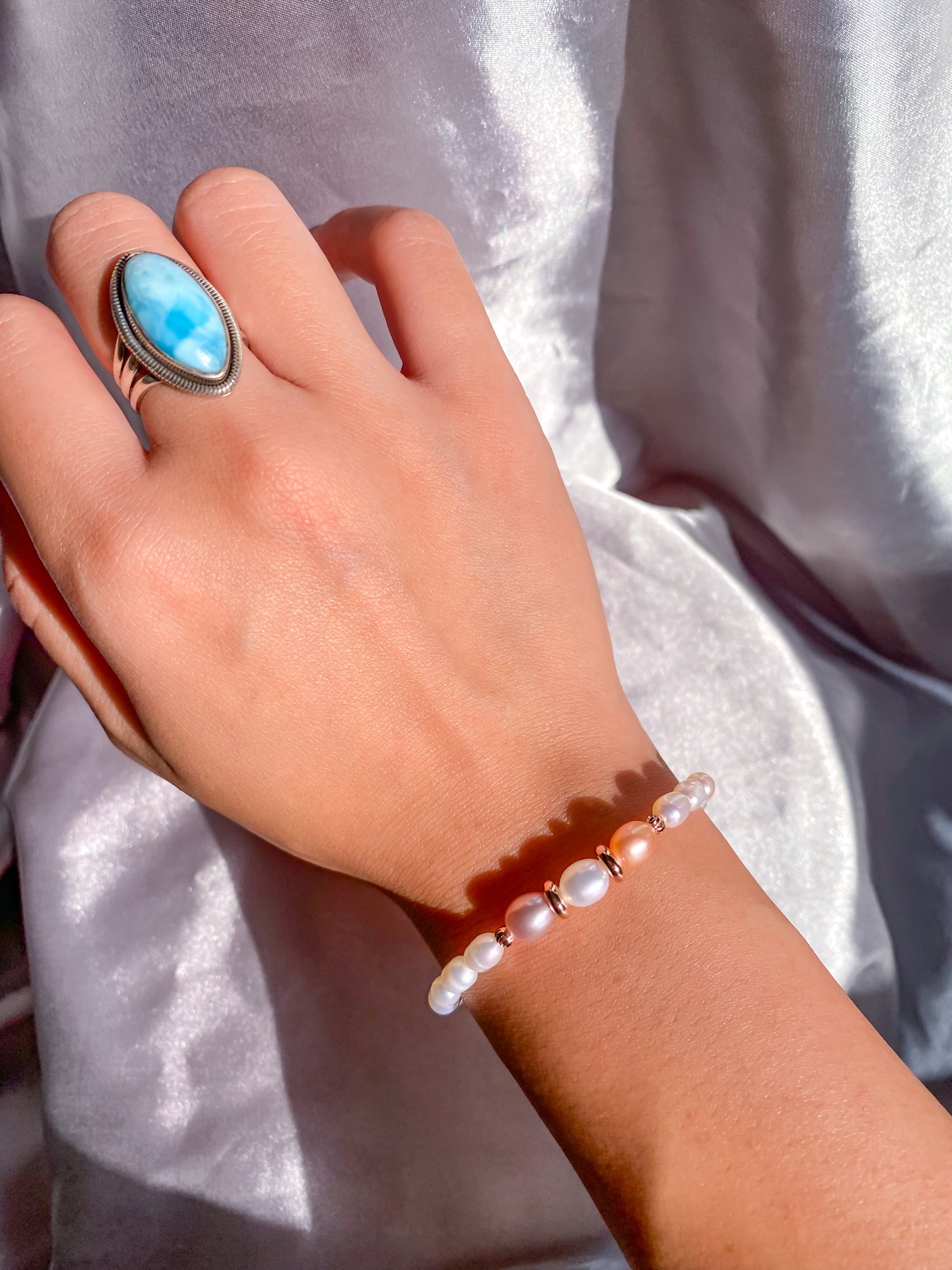 Ethereal Tricolor Natural Freshwater Pearl Bracelet