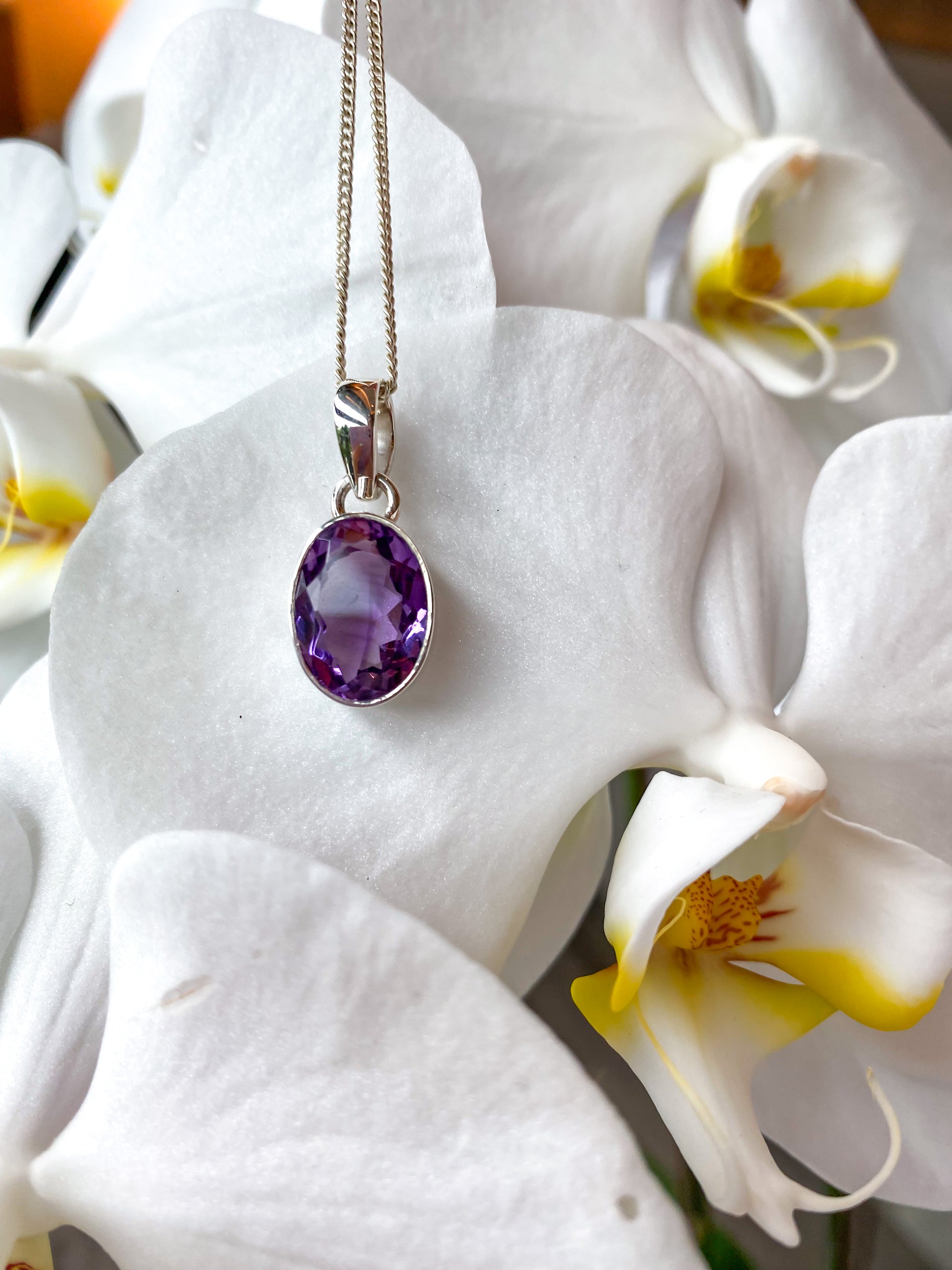 Amethyst Faceted Gemstone Pendant