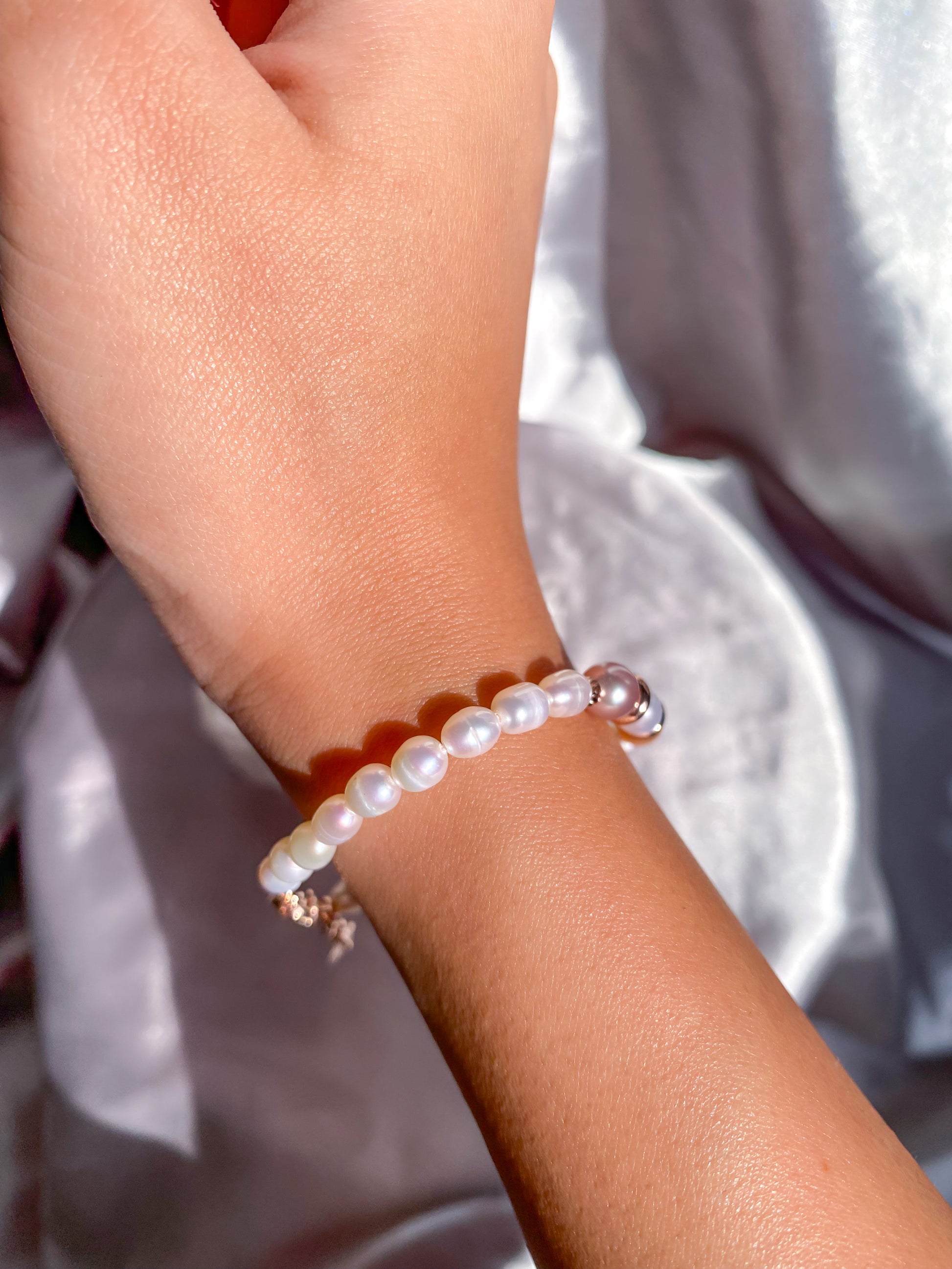 Ethereal Tricolor Natural Freshwater Pearl Bracelet