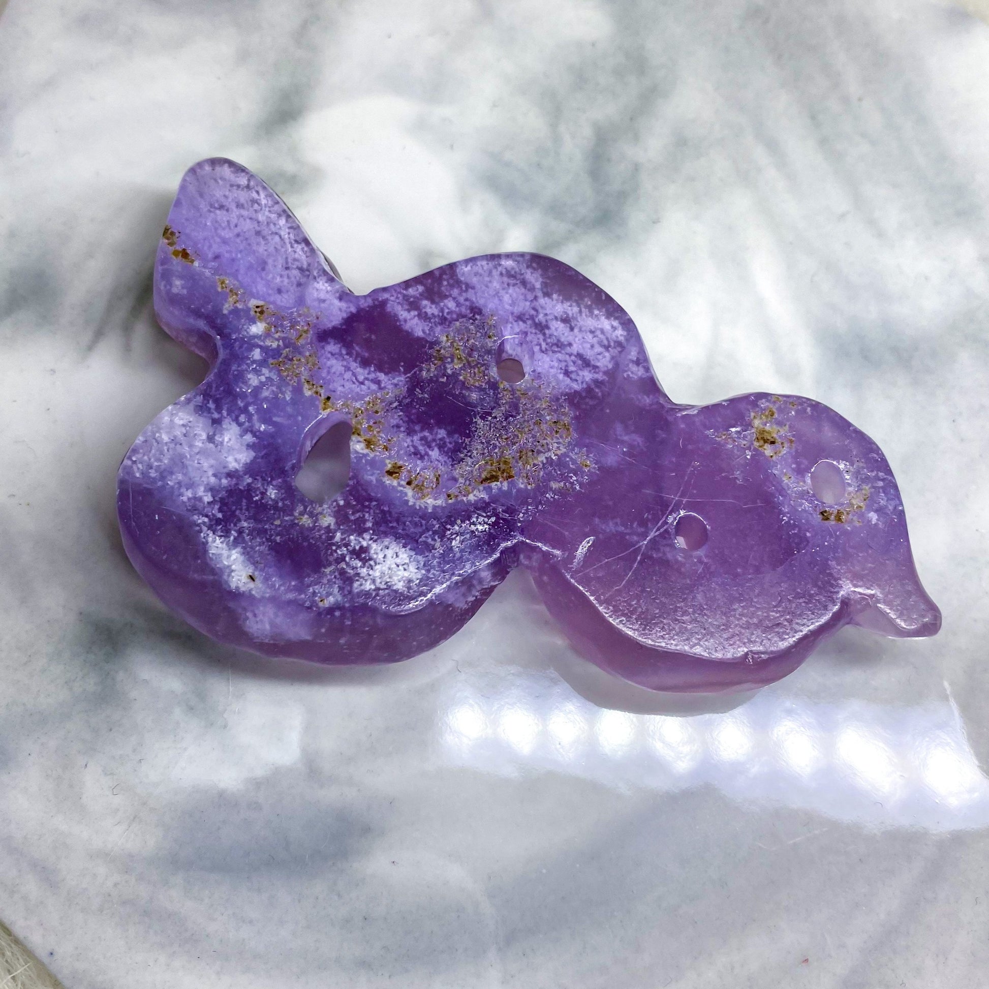 Pink Fluorite Snake Carving