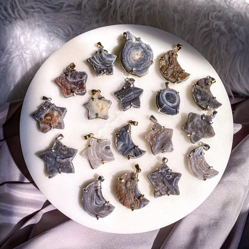 Druzy Chalcedony Pendants/Keychains