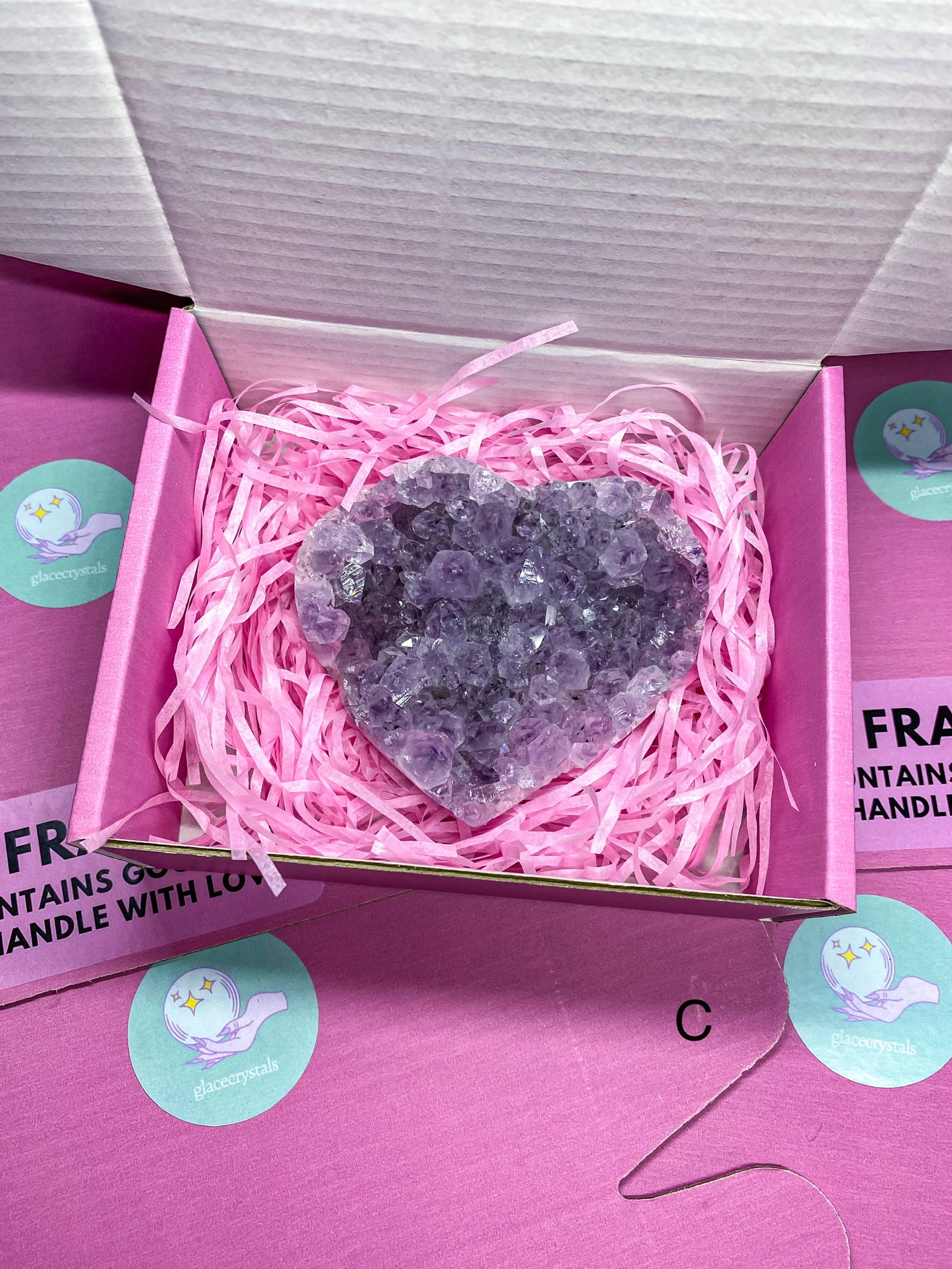[Add-on Mini Heart] Valentine's Day Amethyst Crystal Heart Box