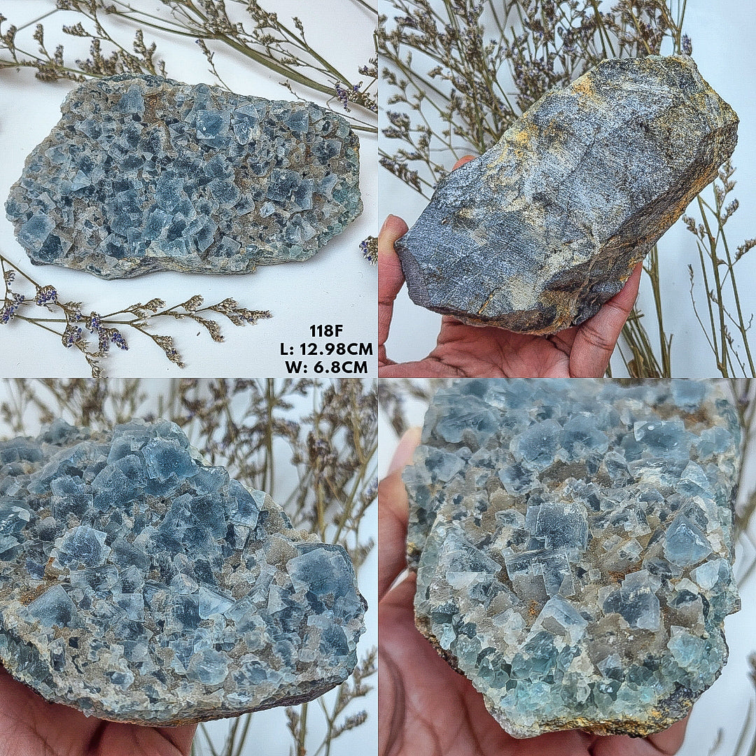 Icy Blue Cubic Fluorite from Fujian