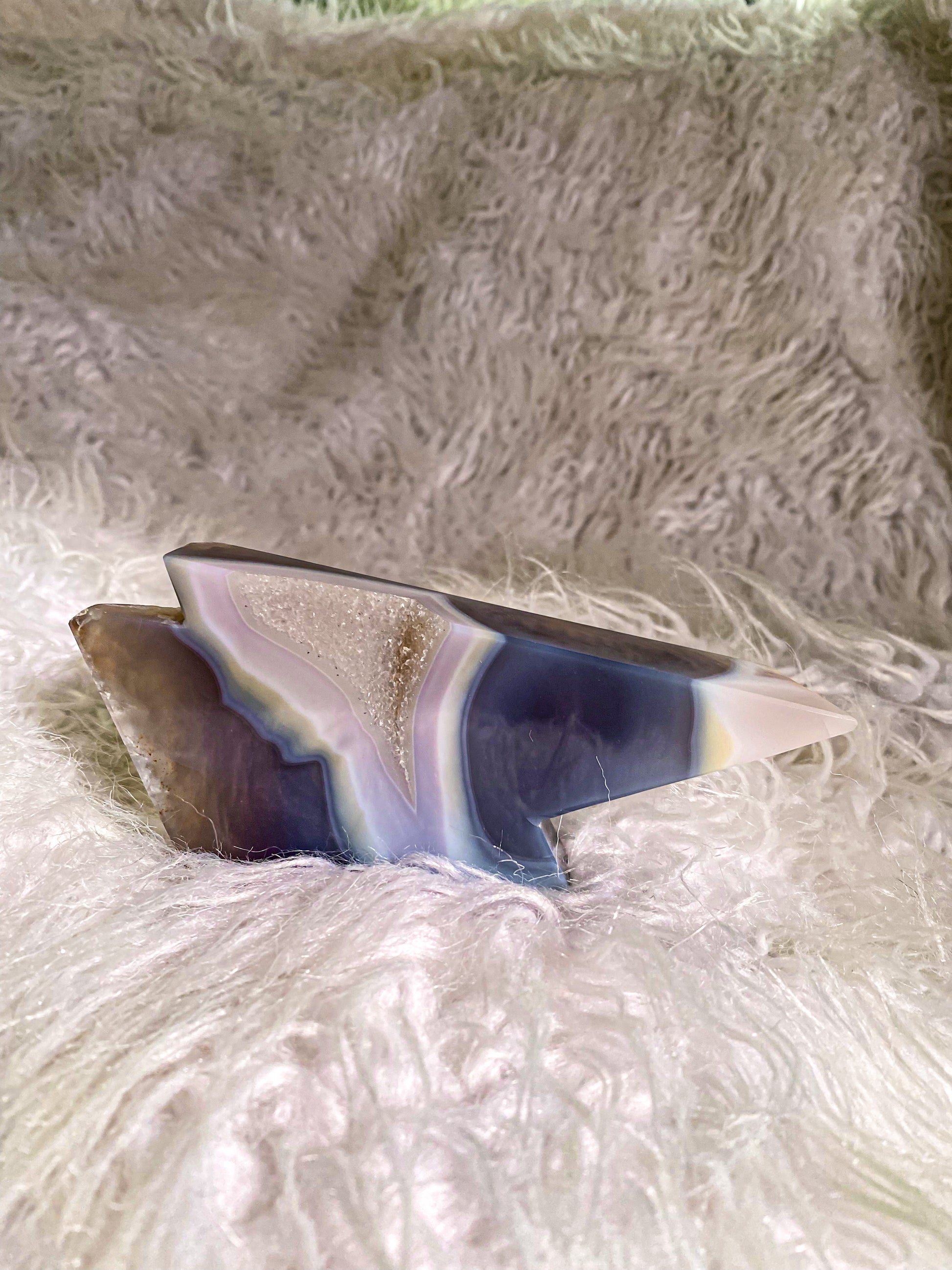 Druzy Agate Lightning Bolt
