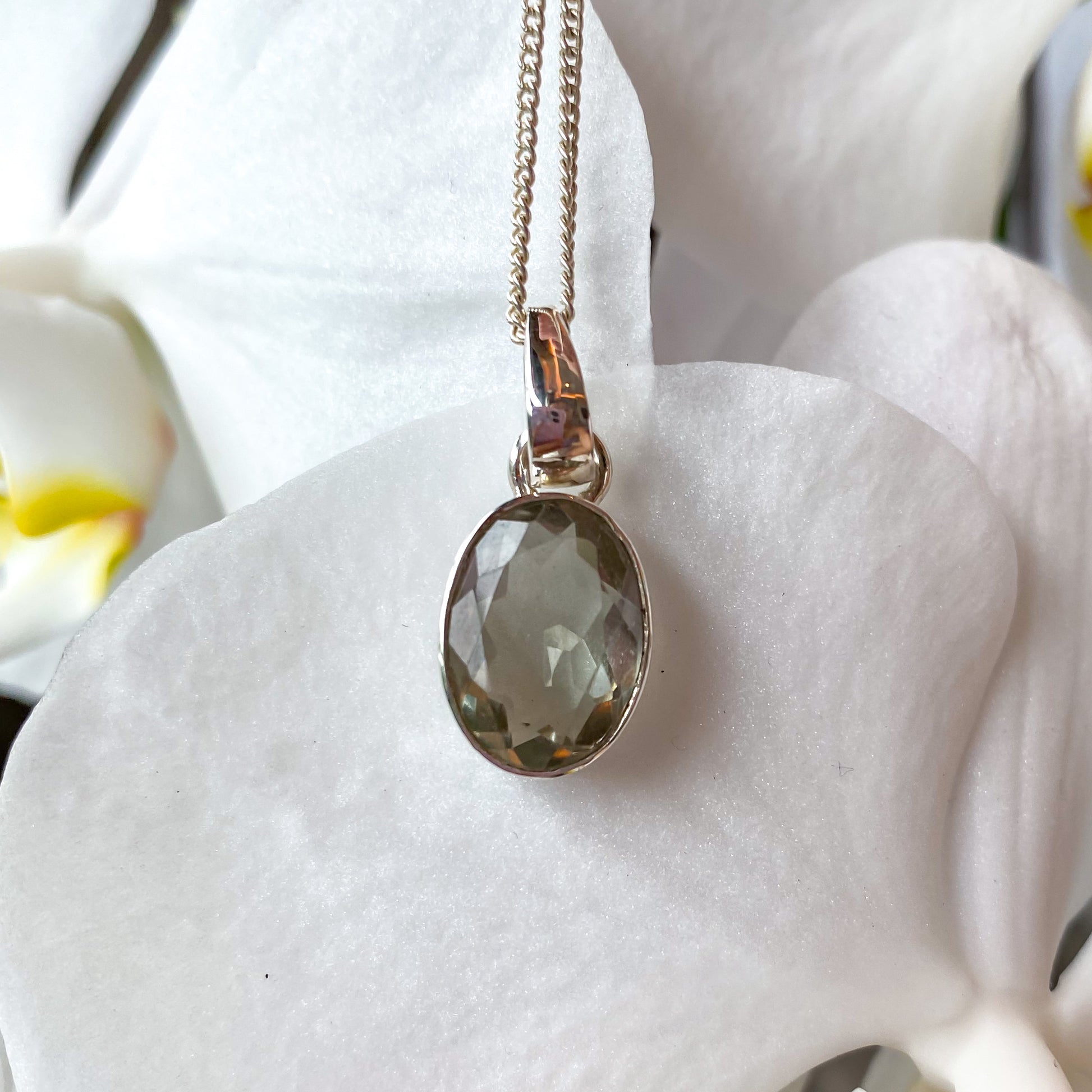 RARE Faceted Prasiolite Gemstone Pendant