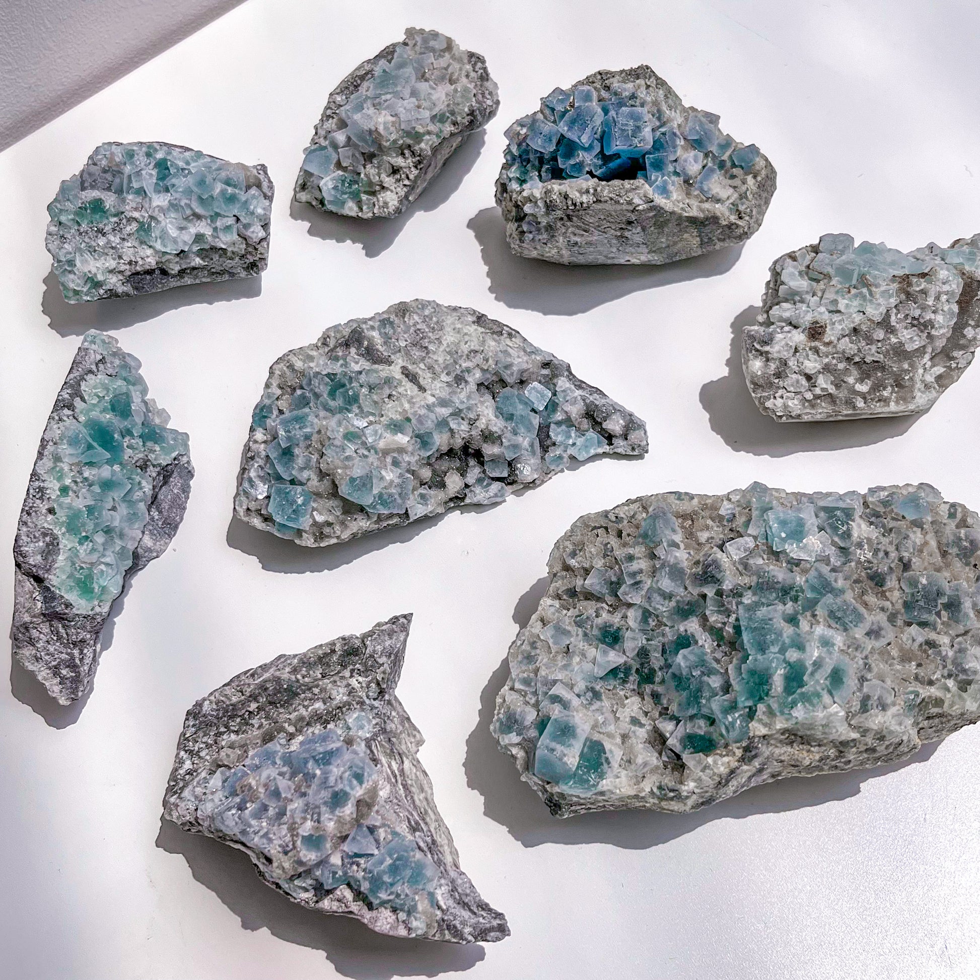 Icy Blue Cubic Fluorite from Fujian