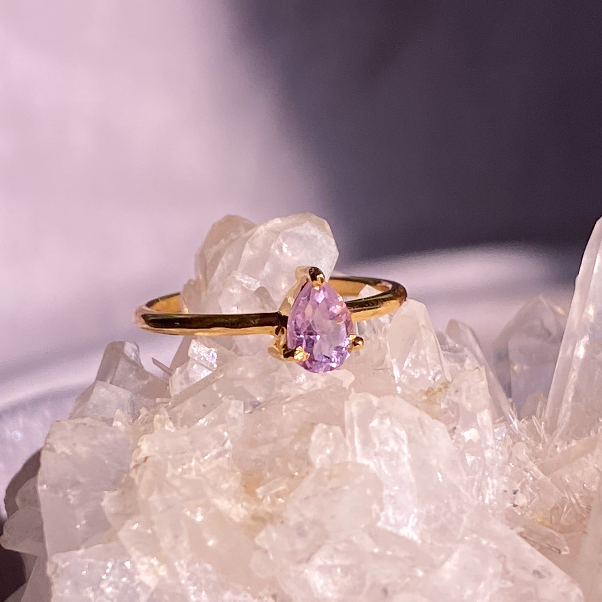 Amethyst Gemstone in Dainty Gold Filled