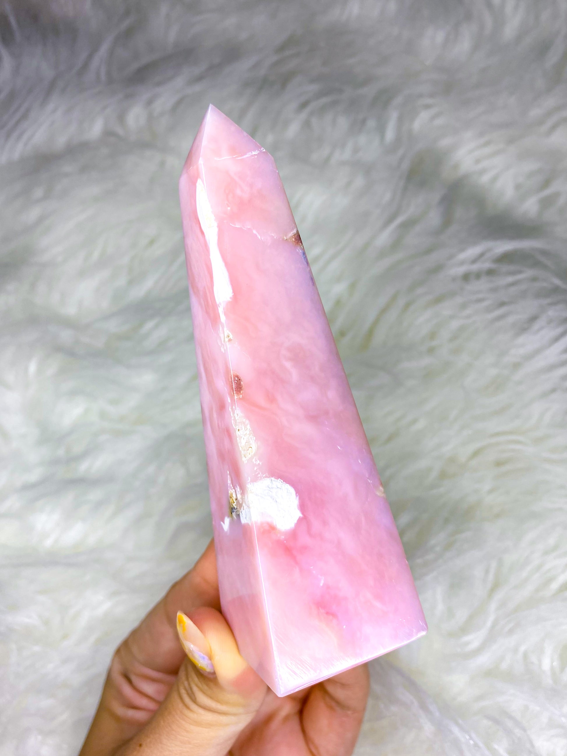 Genuine Pink Opal Obelisk