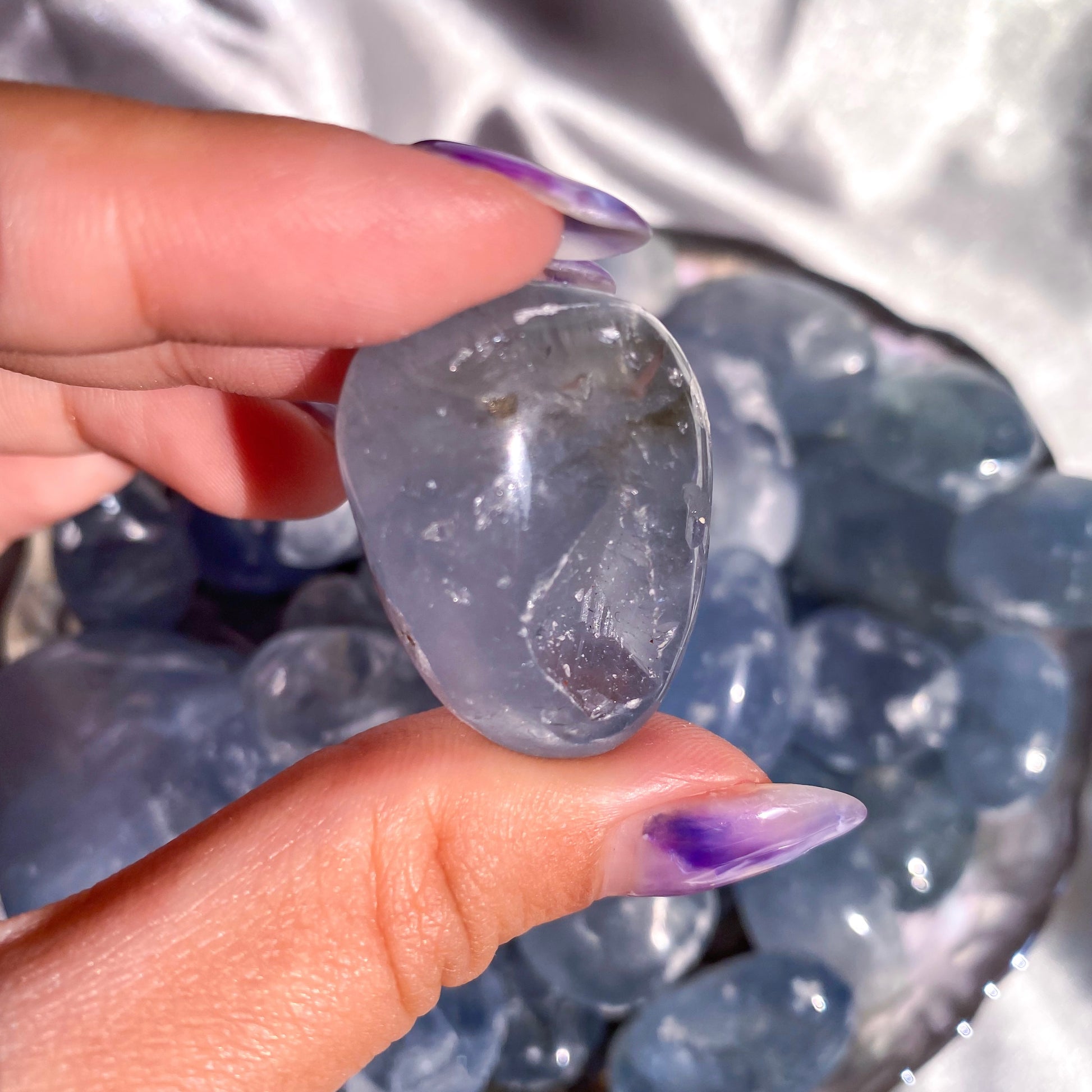 Celestite Tumbles - Gemmy and Flashy Pocket Pieces for Crystal Gridding