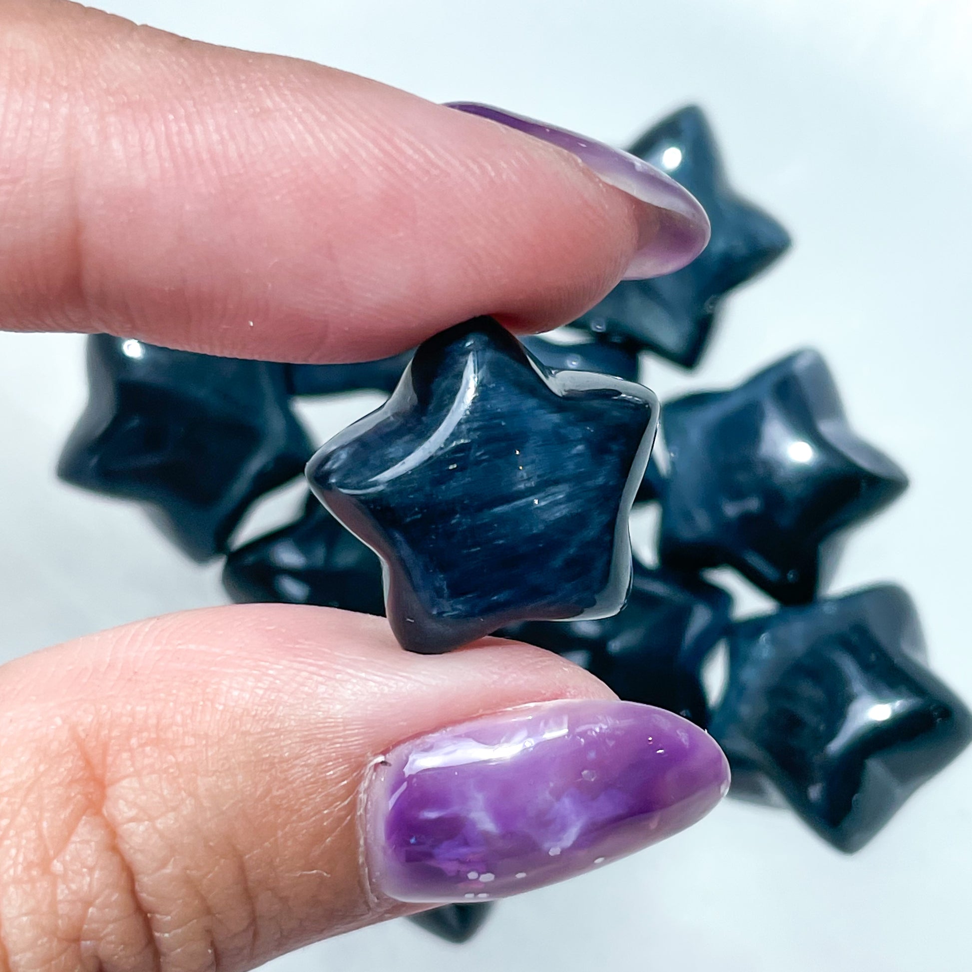 Blue Tiger Eye Flashy Mini Stars