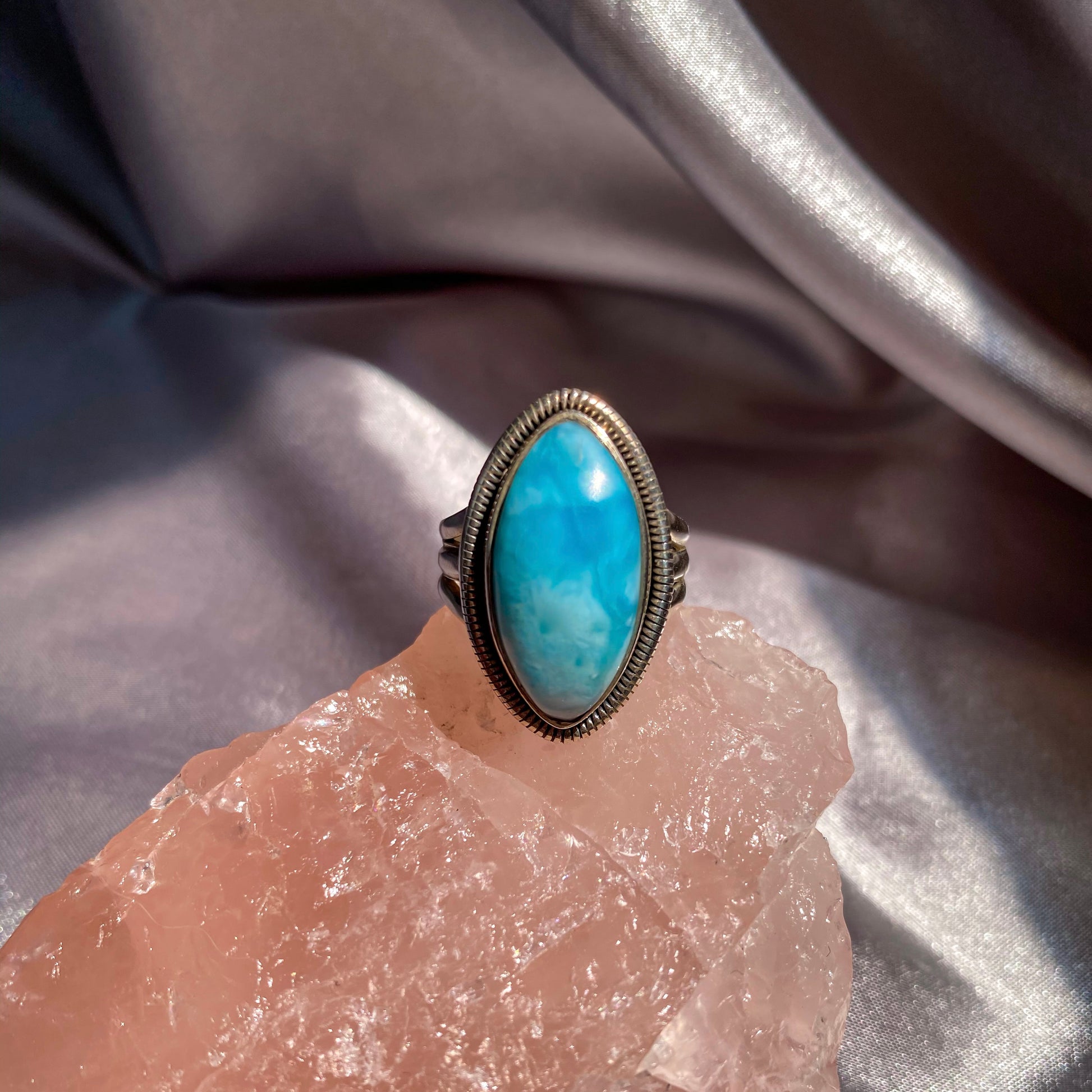 Larimar Marquise Silver Ring LR-01