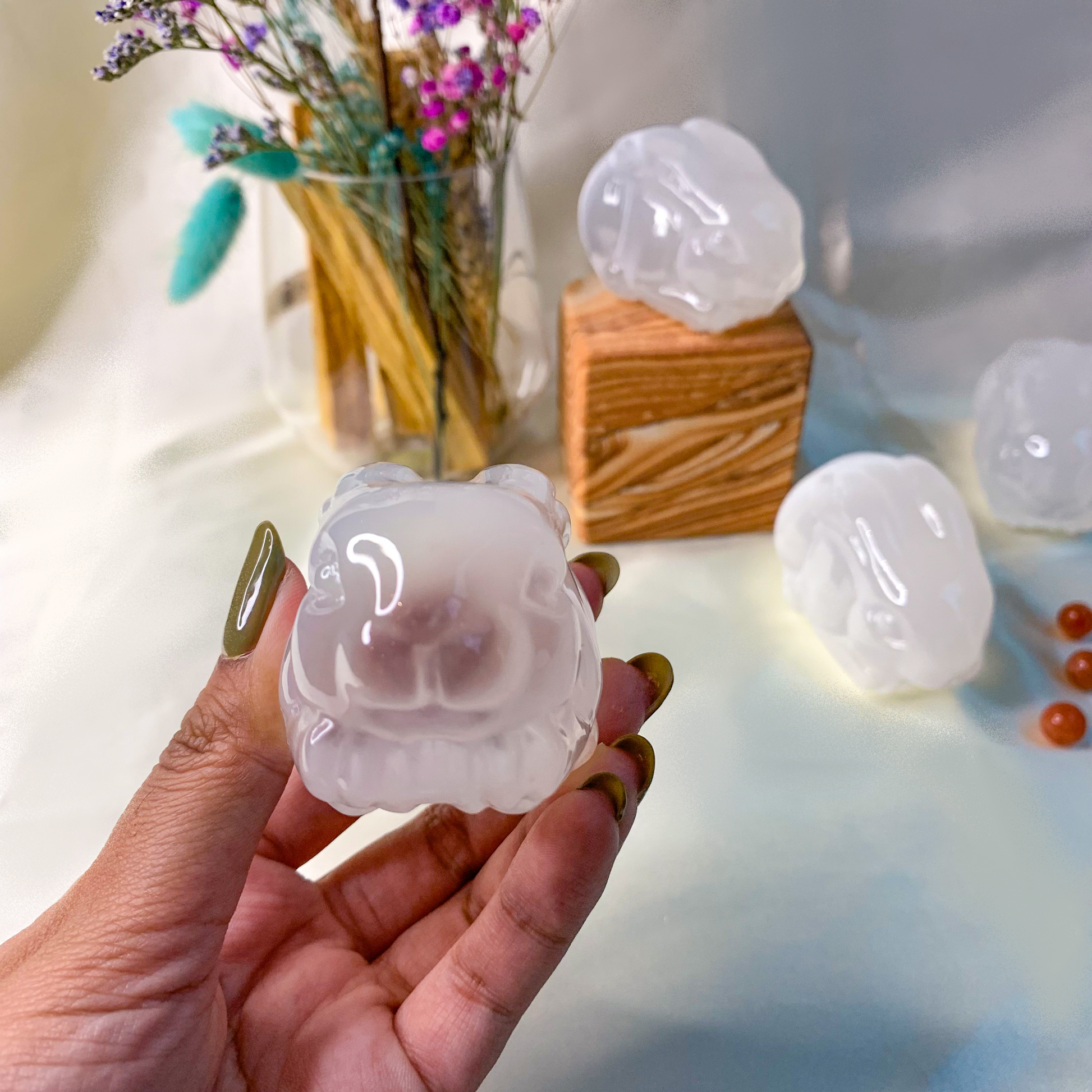 Satin Spar Bunny for Protection and Cleansing (Preorder)