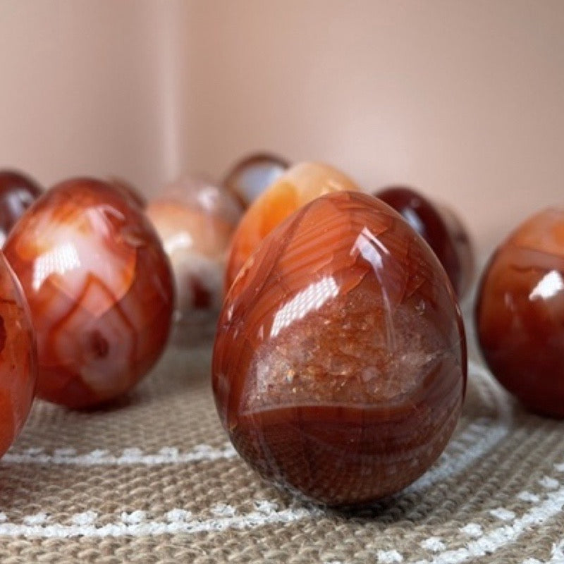 Carnelian Eggs for Creativity, Confidence and Fertility