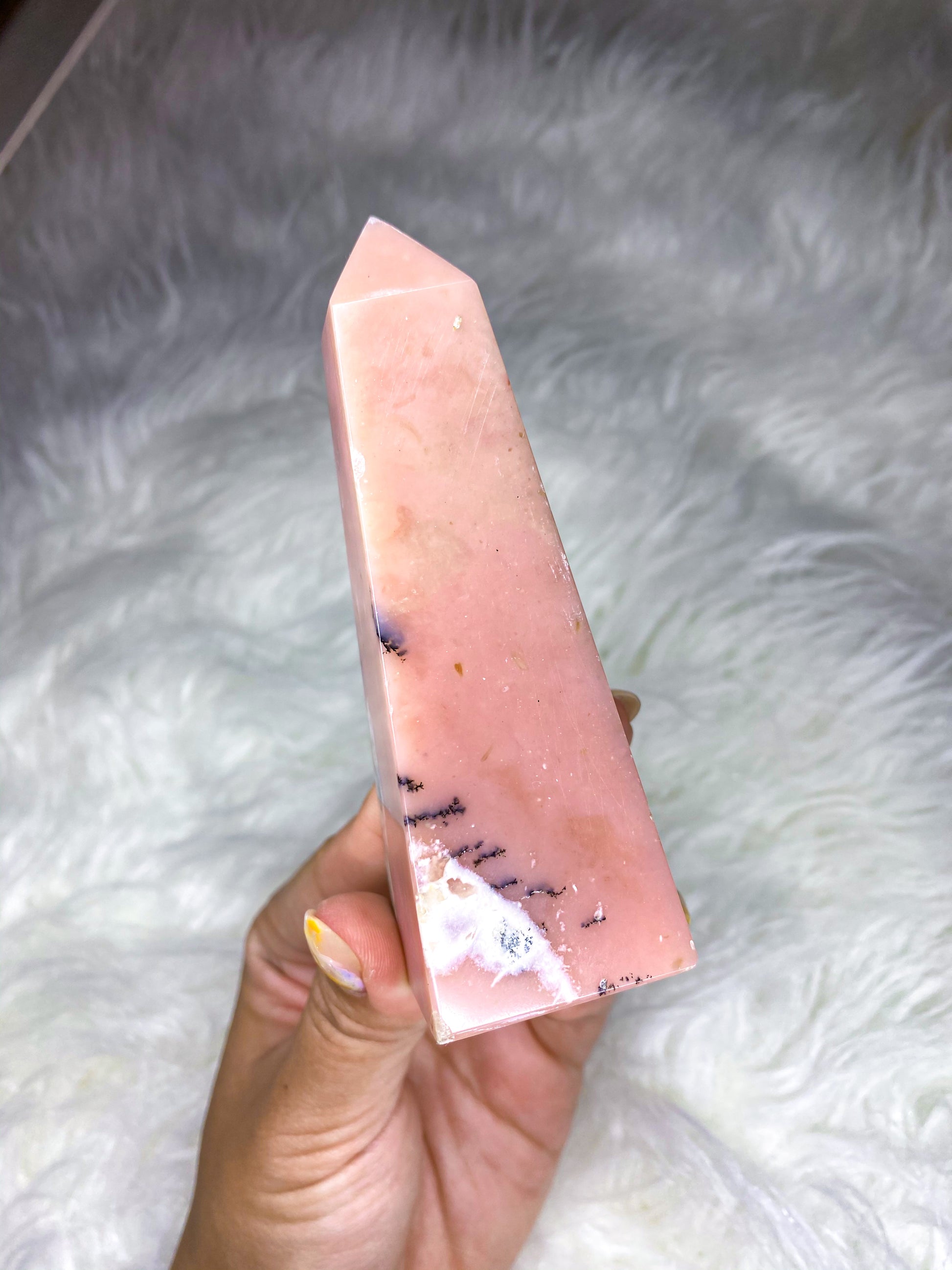 Genuine Pink Opal Obelisk