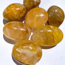 将图片加载到图库查看器，Golden Healer Yellow Hematoid Quartz Palm Stones from Brazil
