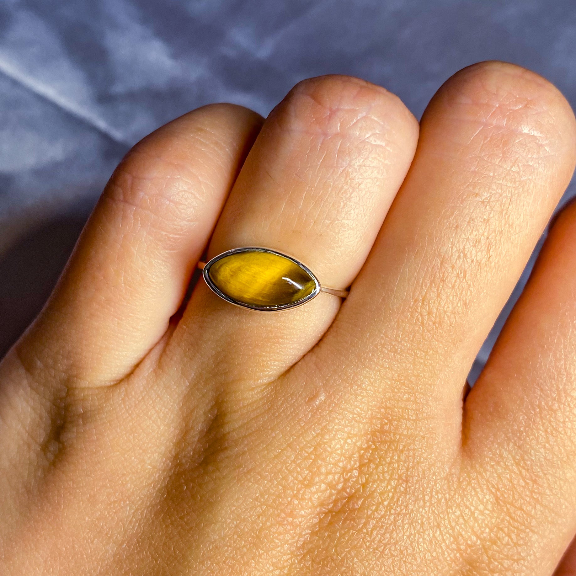 Tiger Eye “Eye” Ring in Simple Setting