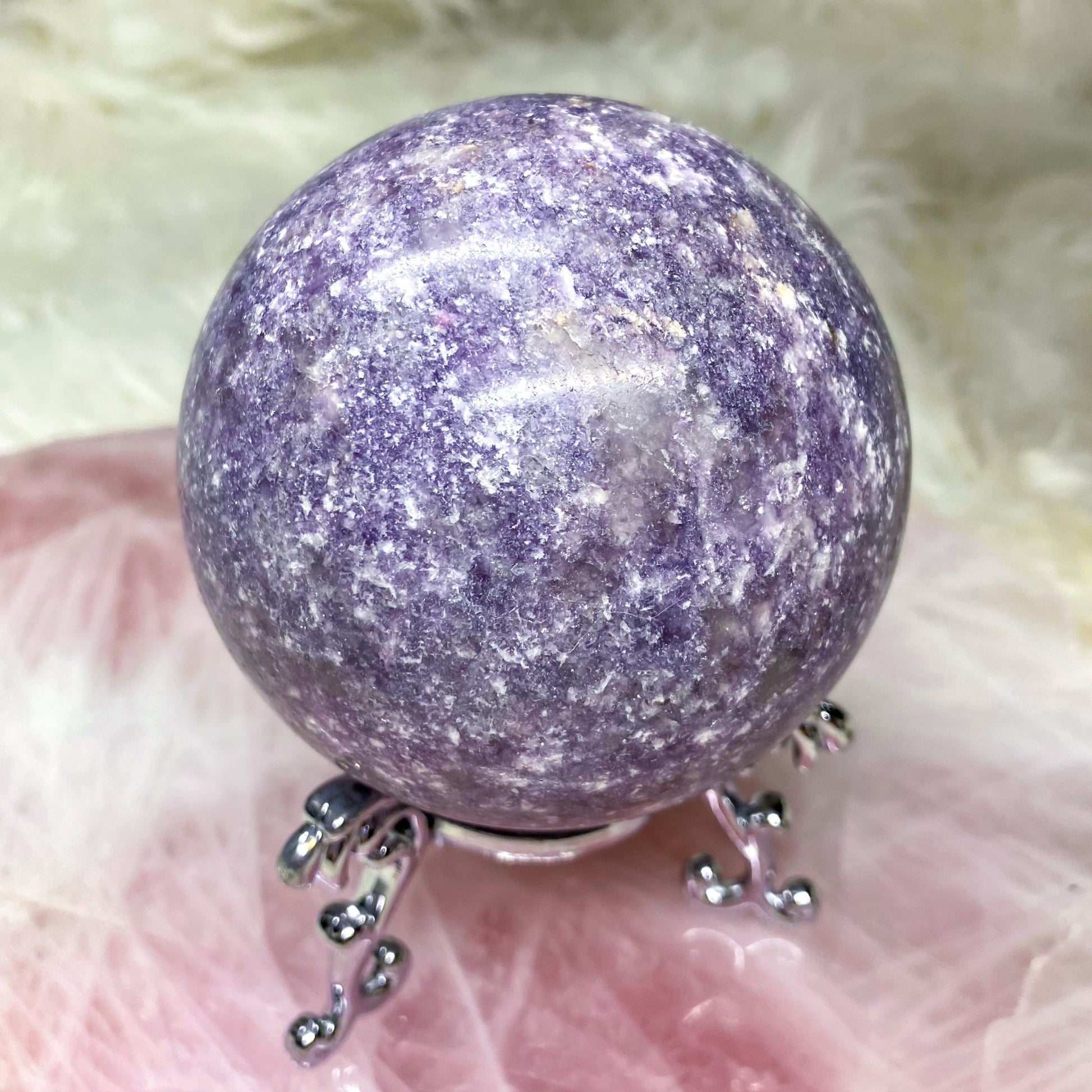 Lepidolite with Quartz Sphere