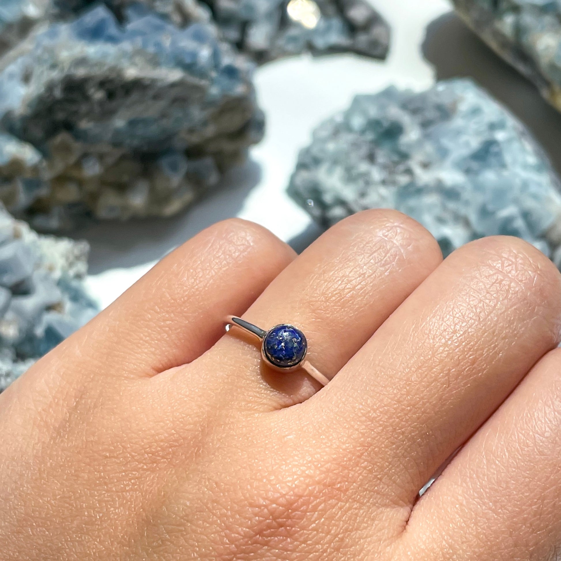 Lapis Lazuli Simple Sterling Silver Ring
