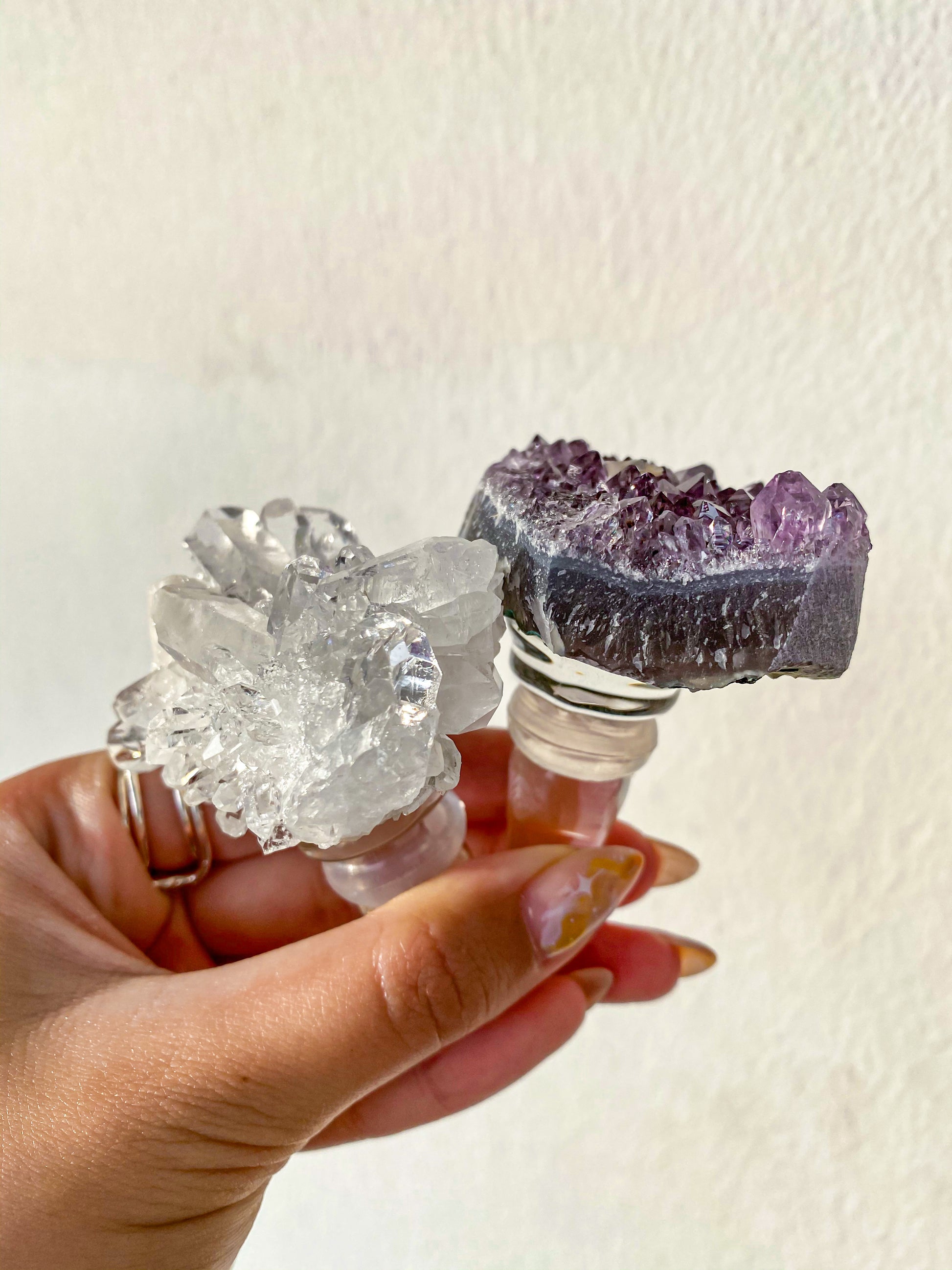 Amethyst with Calcite Wine Stopper D